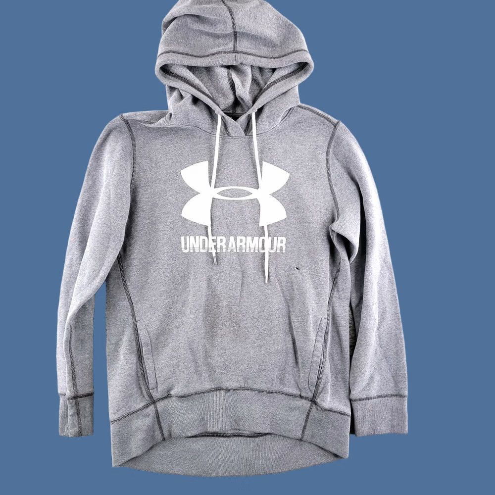 Under Armour Under Armour Hoodie Mens Small Gray Long Length Pullover Sweatshirt Gym Running Size US S / EU 44-46 / 1 - 1 Thumbnail