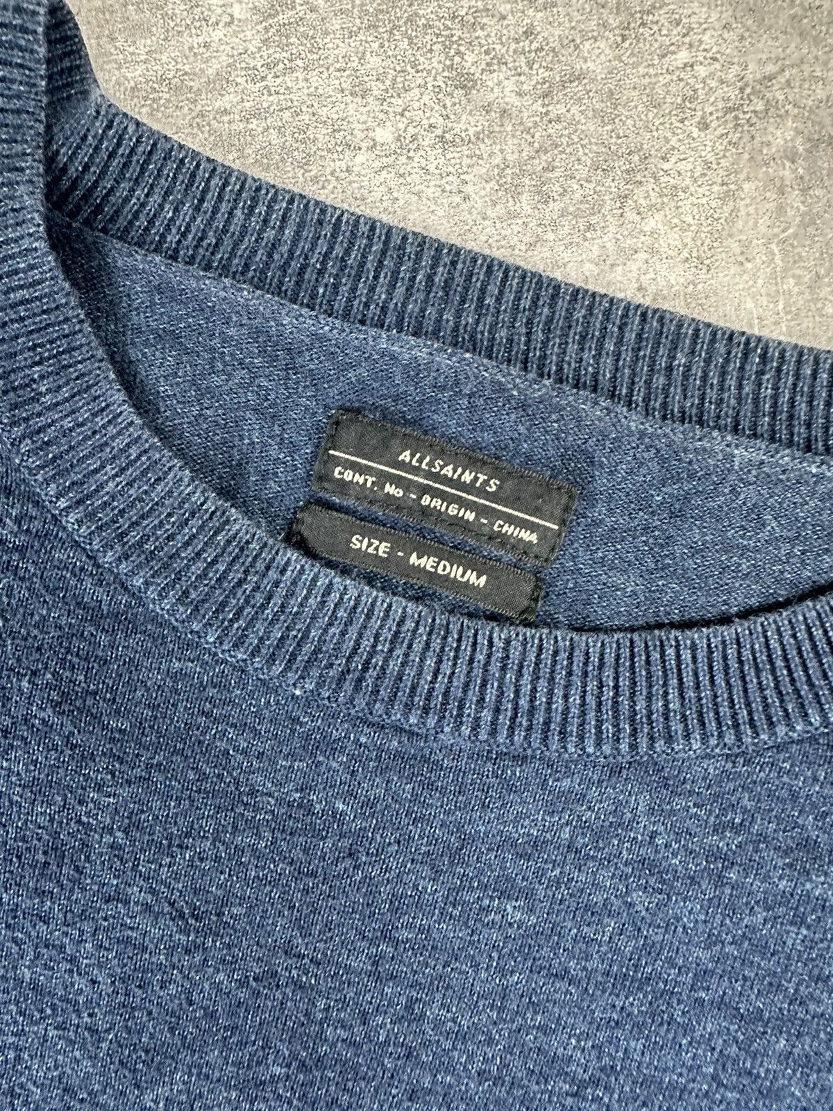 Allsaints Allsaints Small Logo Blue Crew Neck Sweater Size US M / EU 48-50 / 2 - 3 Thumbnail