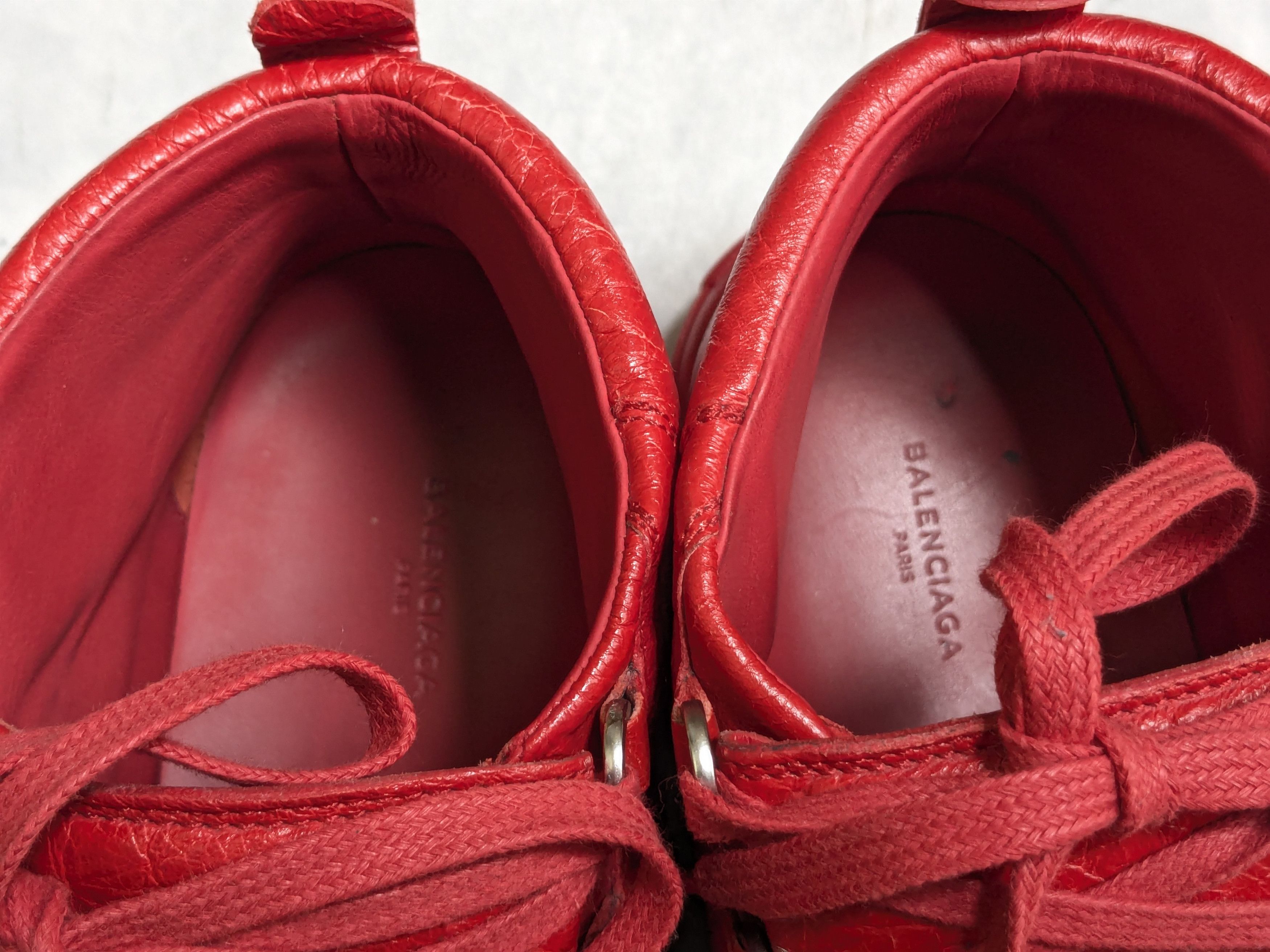 Balenciaga Balenciaga Arena Red 13 High Tops Leather Sneakers Size US 13 / EU 46 - 8 Thumbnail
