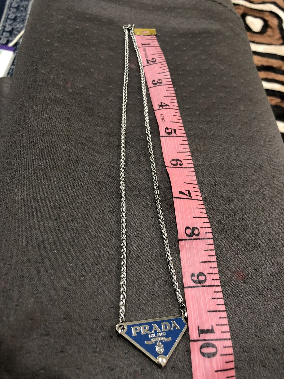Other Vintage Repurposed Prada Milano Triangle Logo Necklace Size ONE SIZE - 6 Thumbnail