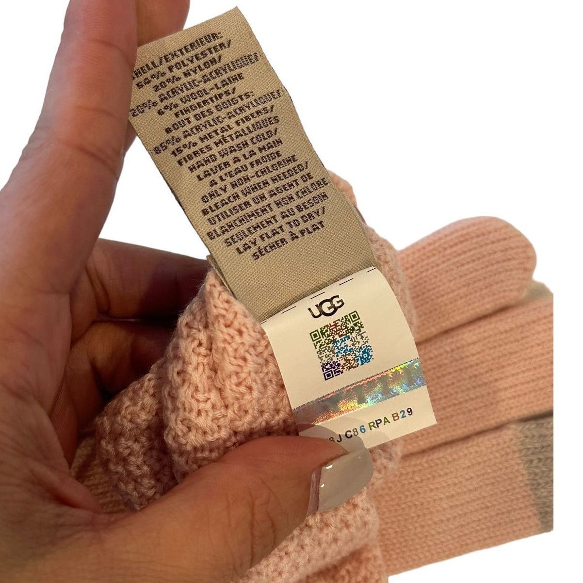 Ugg UGG ​Bow Tech Gloves One Side Light Pink Size ONE SIZE - 7 Thumbnail