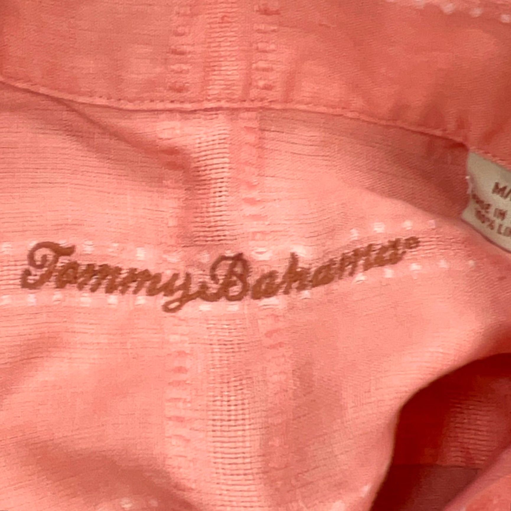 Tommy Bahama Tommy Bahama Linen Shirt Men Medium Pink Button Up Check Hawaiian Beach Adult Size US M / EU 48-50 / 2 - 4 Thumbnail