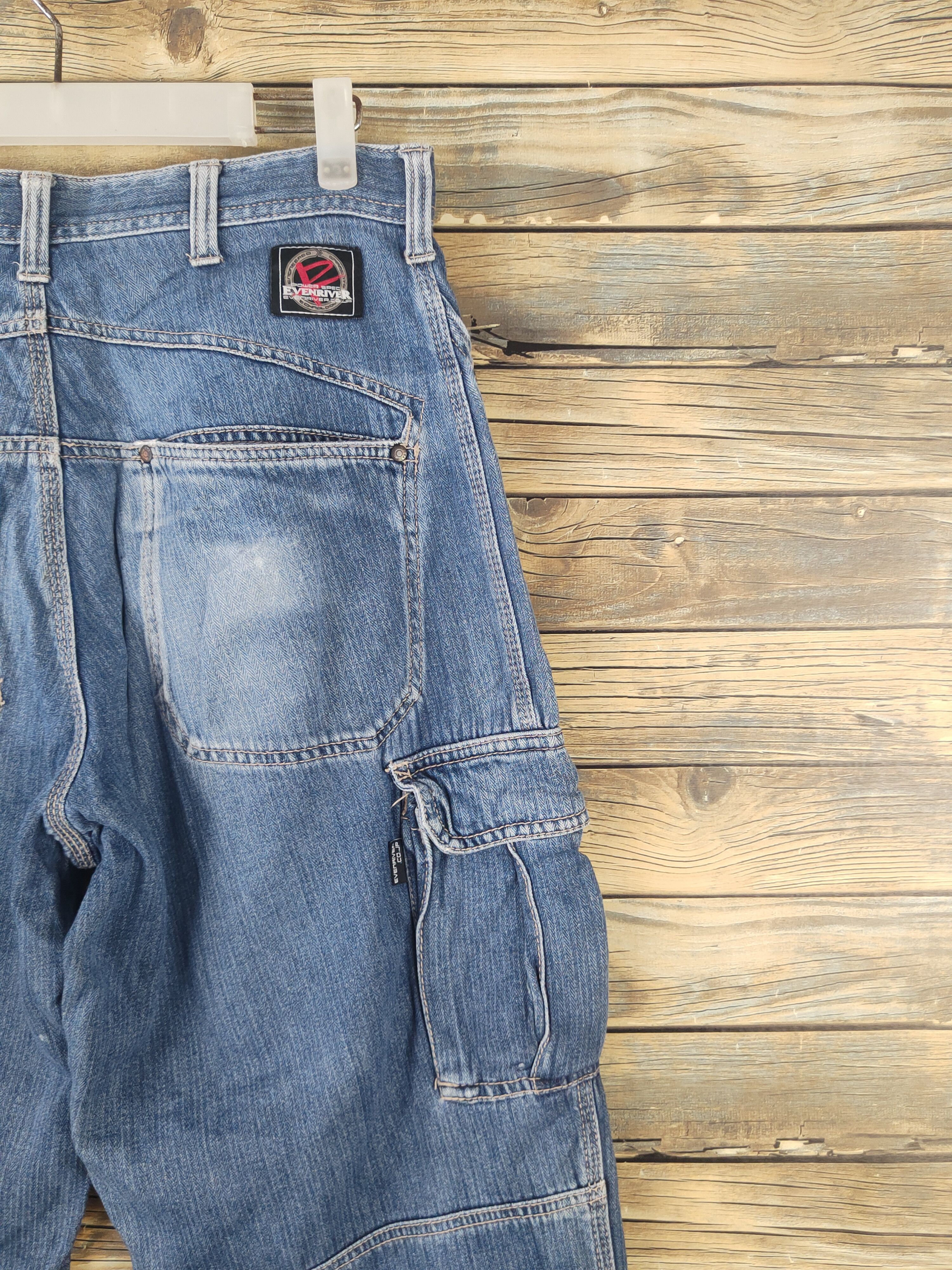 Vintage DL Evenriver Blue Distressed Ripped Jogger Jeans #1863 Size US 31 - 12 Thumbnail