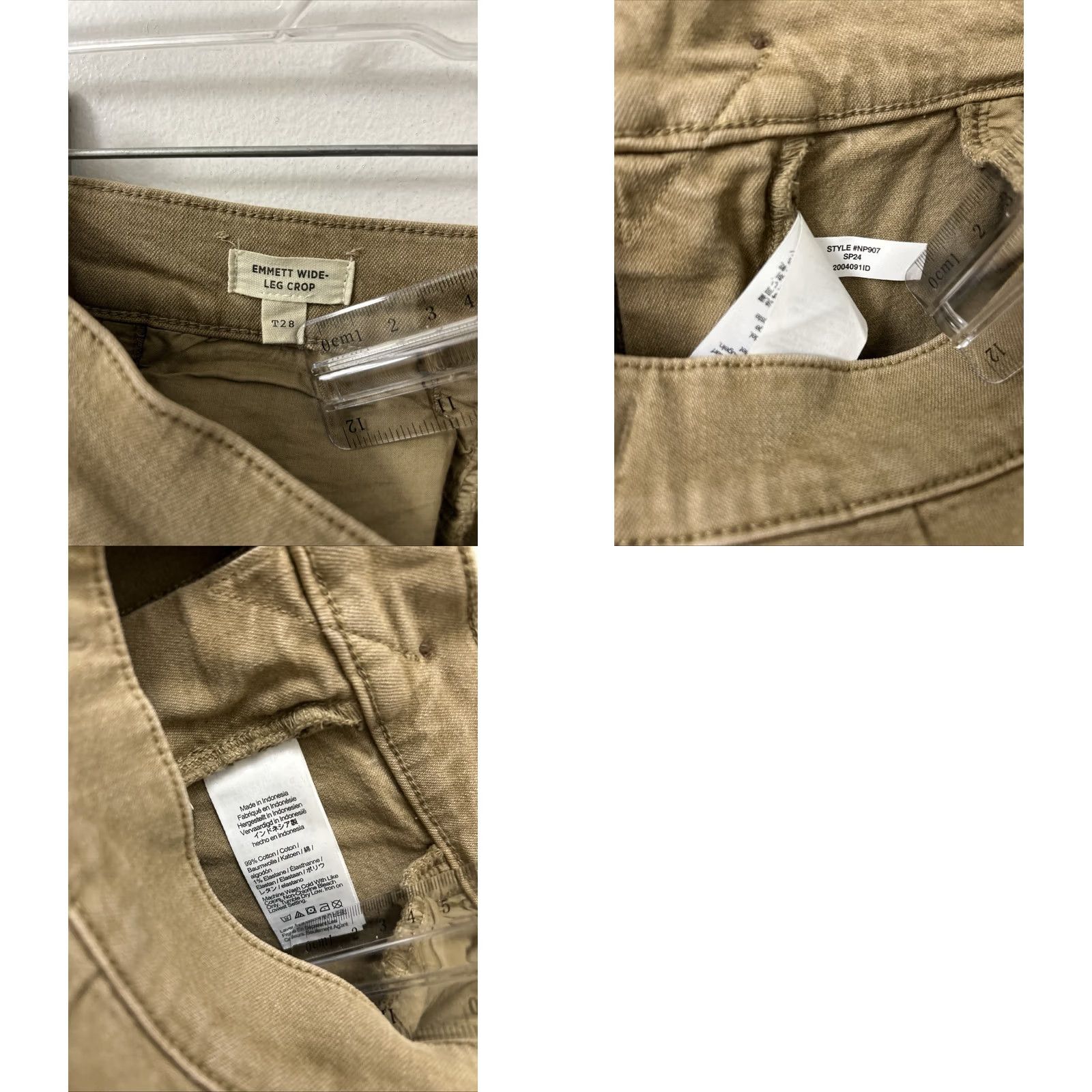 Madewell Madewell Emmett Wide-Leg Crop Pants Womens 28x29 Tan Brown High Rise NP907 Size 28" / US 6 / IT 42 - 9 Thumbnail