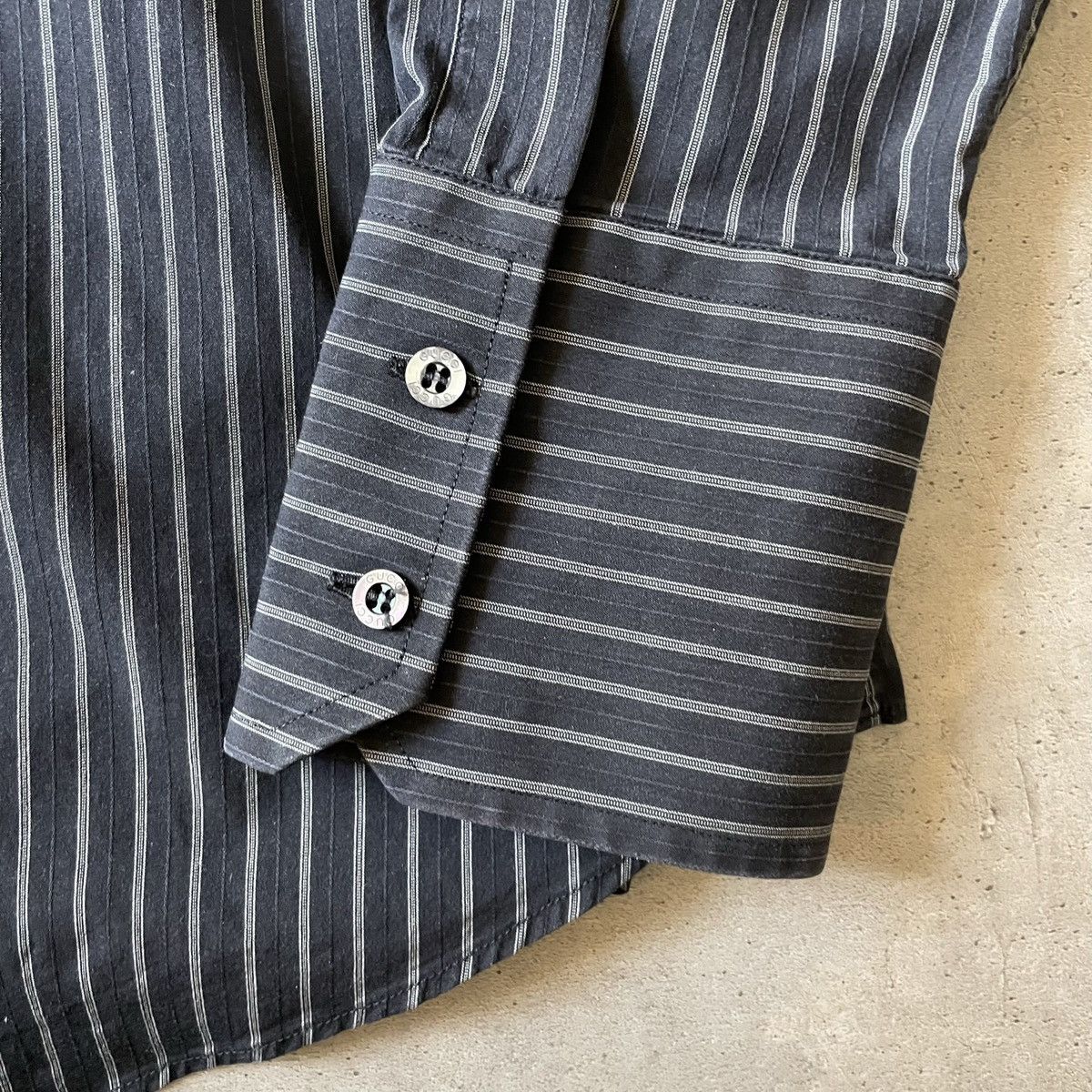 Gucci × Tom Ford Gucci by Tom Ford Dress Shirt Striped Black Size 42R - 4 Thumbnail