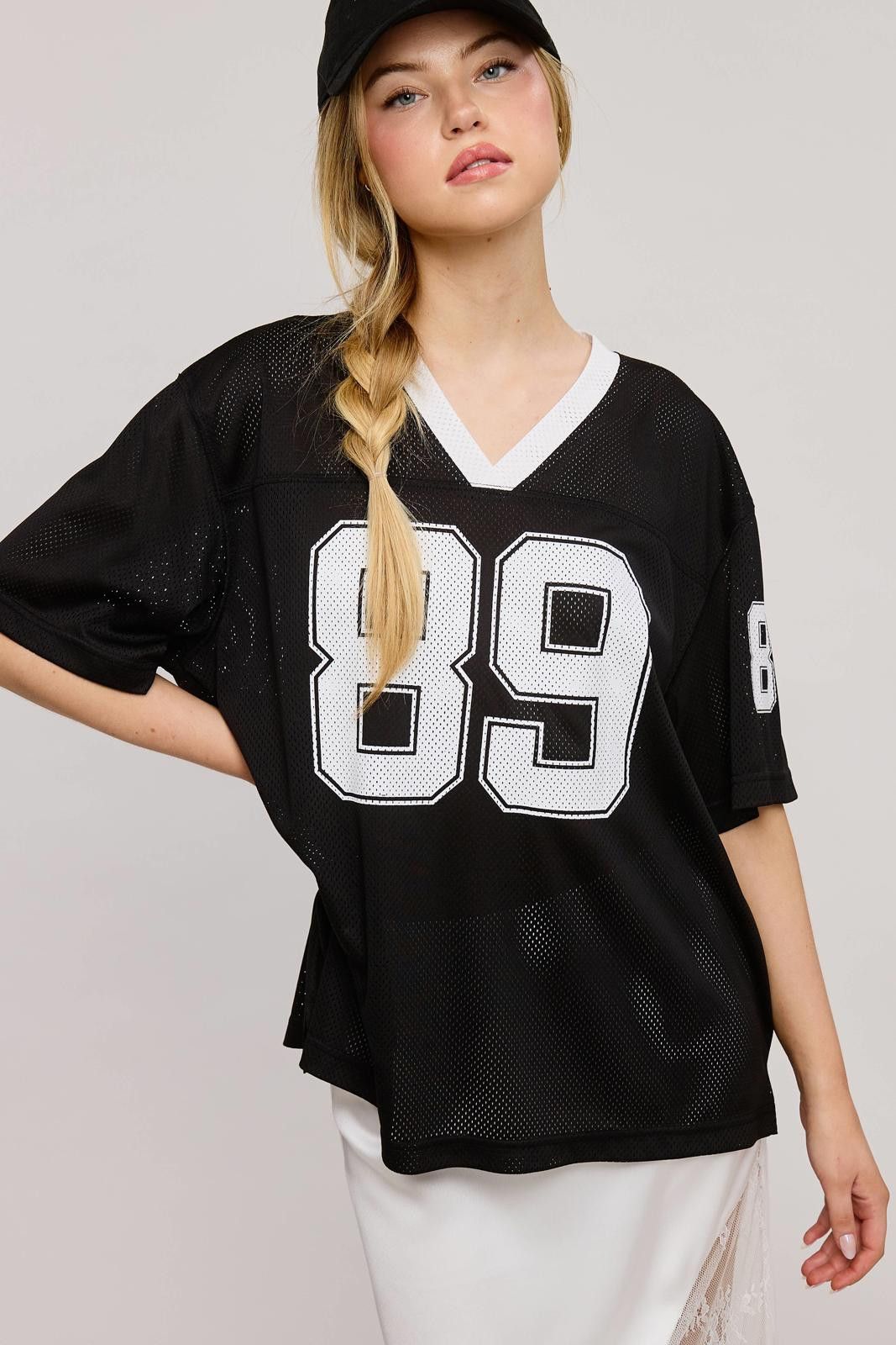 Other V Neck Sporty Jersey Shirt Top With Printed 89 Size S / US 4 / IT 40 - 6 Thumbnail
