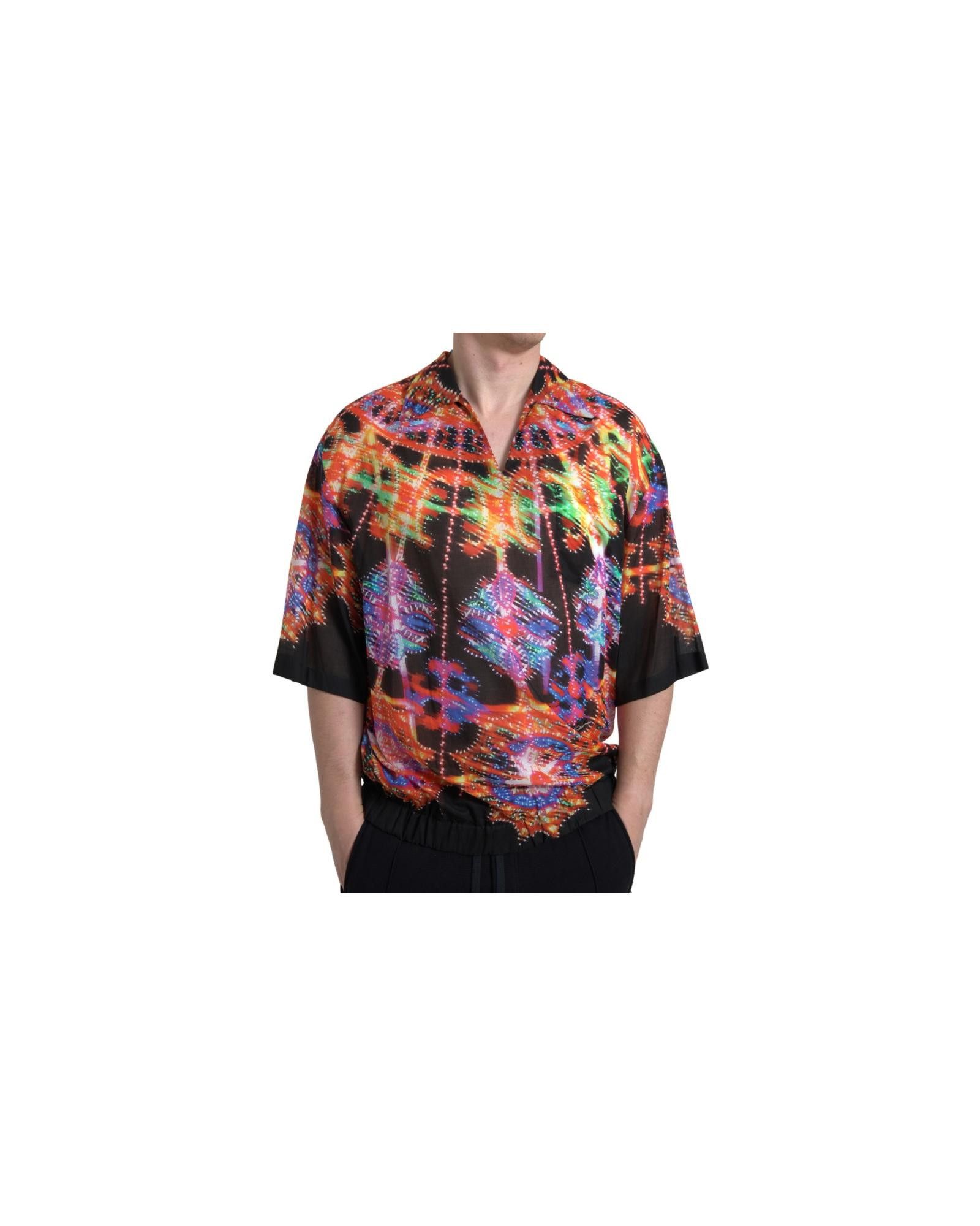 image of Dolce Gabbana Luminarie Print Cotton Polo Shirt, Men's (Size Medium)