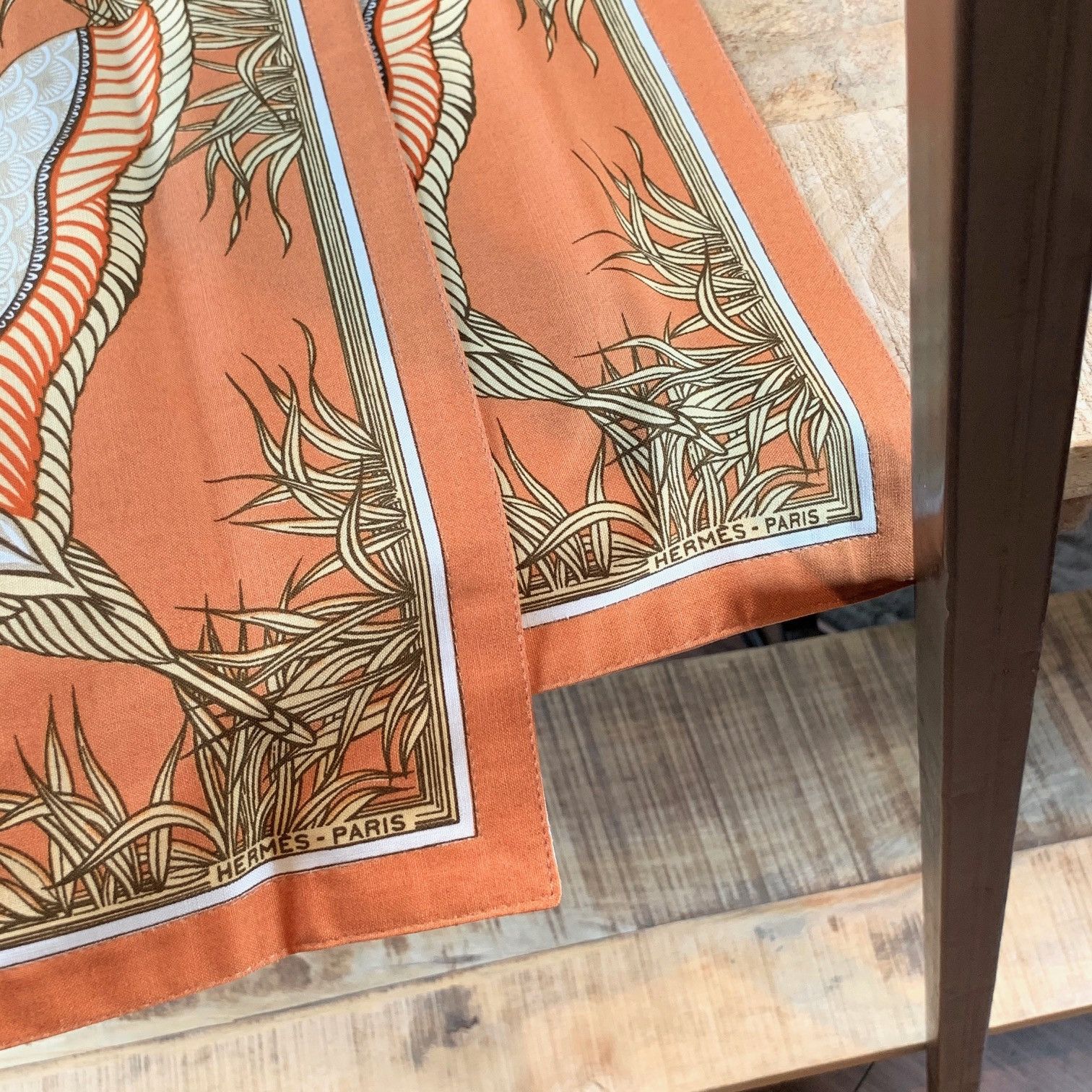 Hermes Hermès Set of 2 Bird Print Placemats & Brown Orange Napkins Size ONE SIZE - 5 Thumbnail
