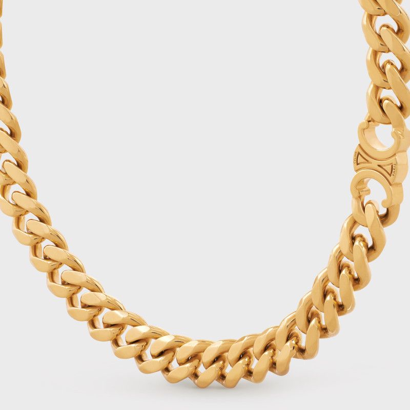 Celine o1loc1c0226 Size :OS/Triomphe Gourmette Necklace in Golden Size ONE SIZE - 3 Thumbnail