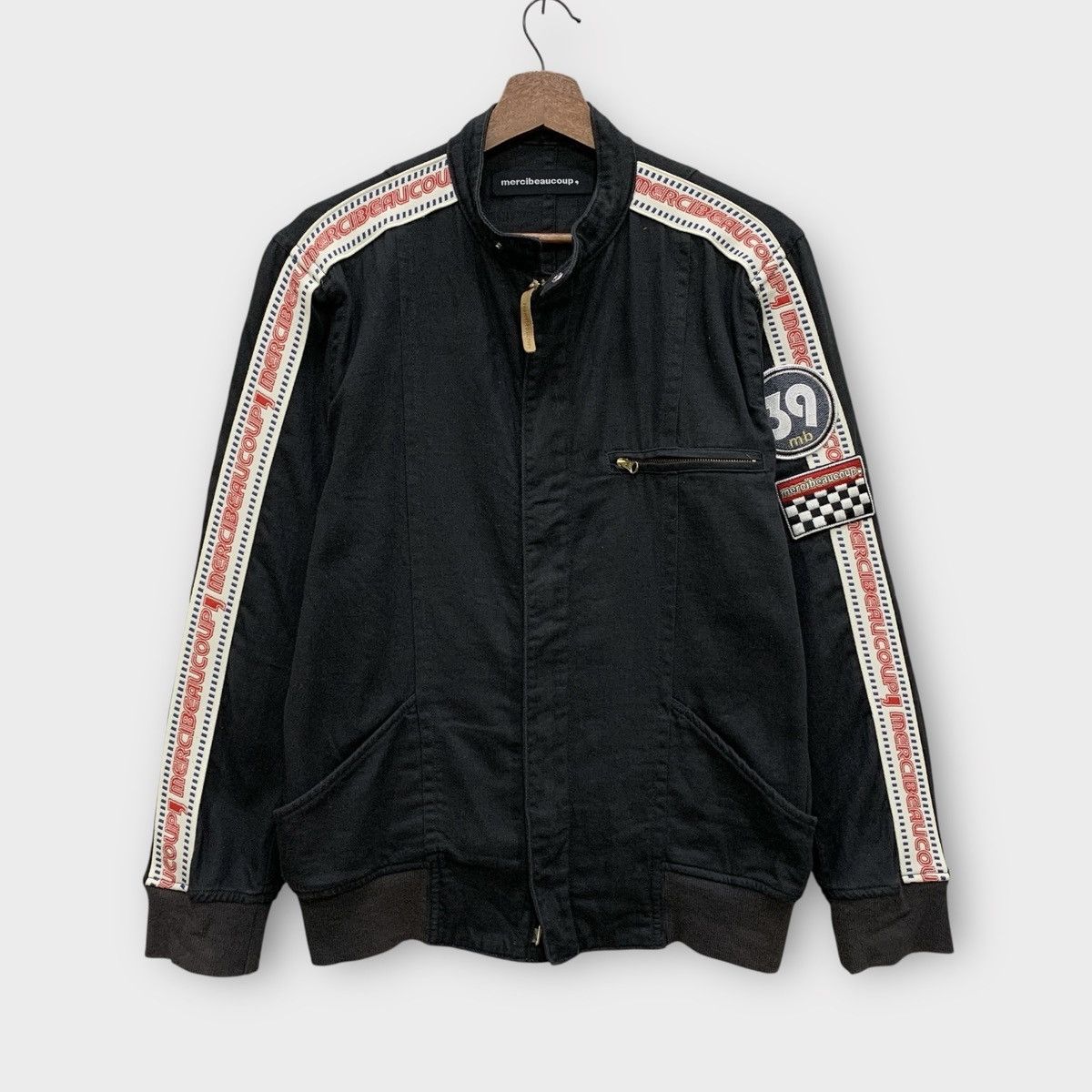 Issey Miyake MERCIBEAUCOUP BOMBER JACKET STAND COLLAR STRIPE PATCHES Size US M / EU 48-50 / 2 - 1 Thumbnail