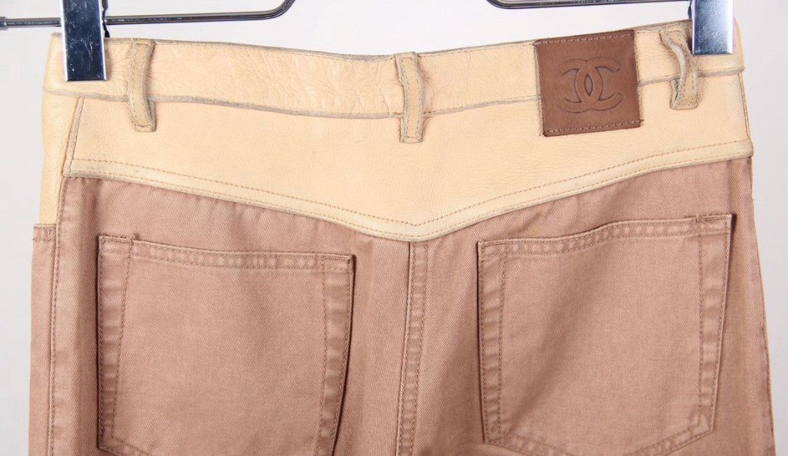 Chanel Chanel Fall 2001 Denim and Leather Jeans Size 25" / US 0 / IT 36 - 4 Thumbnail