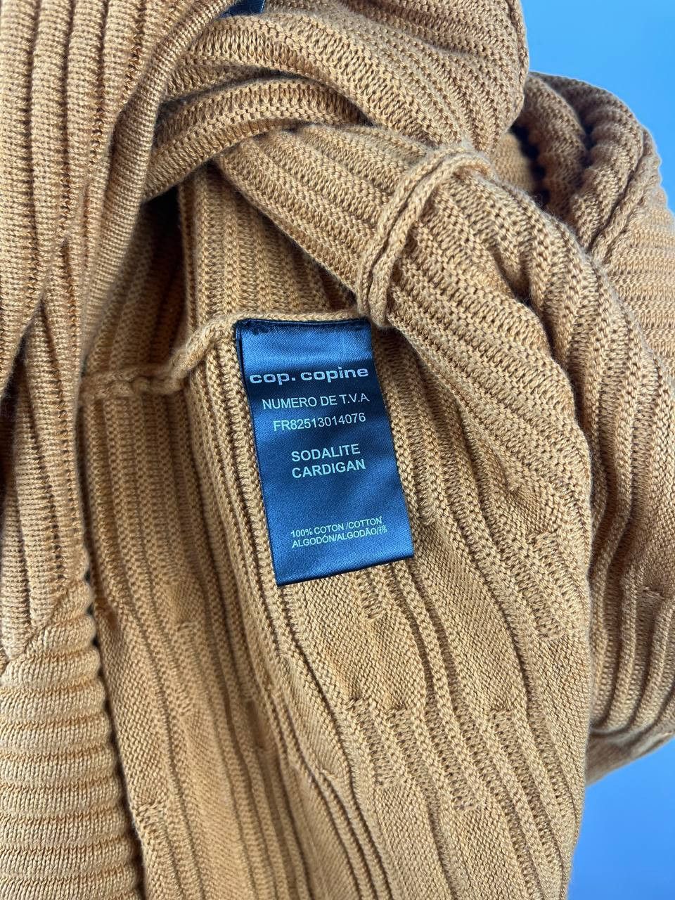 Cop Copine COP COPINE Yellow Asymmetric Cardigan Ribbed Knit Sodalite Size M / US 6-8 / IT 42-44 - 7 Thumbnail