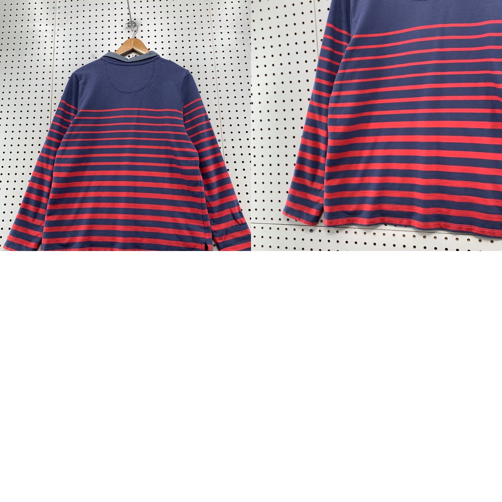 Vintage L.L.Bean Soft Cotton Rugby Henley Pullover Sweatshirt Womens Large Blue Red Size L / US 10 / IT 46 - 9 Thumbnail