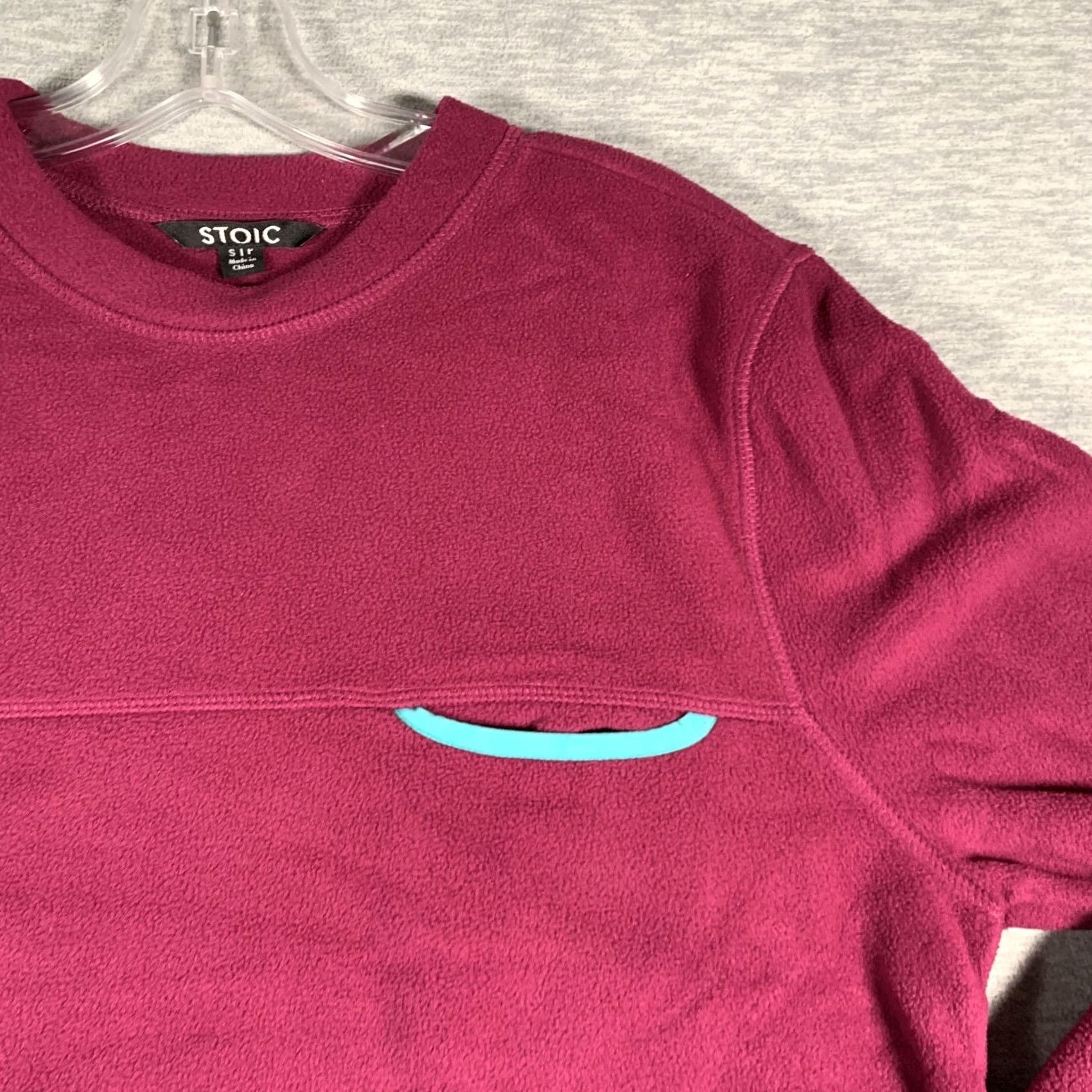 Stoic Stoic Sweatshirt Mens S Pink Fleece Pullover Chest Zip Pocket Crewneck Size US S / EU 44-46 / 1 - 5 Thumbnail
