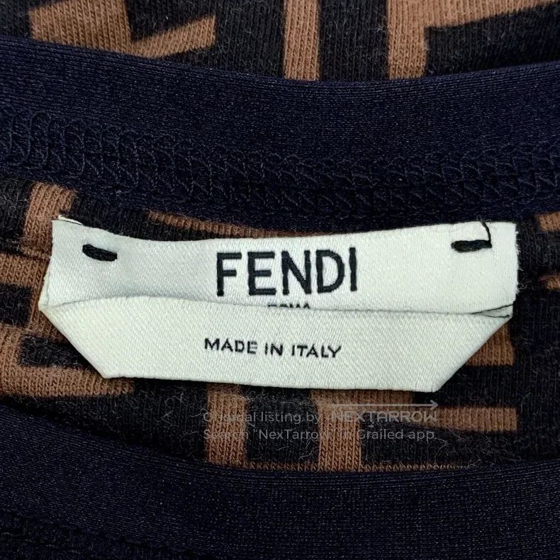 Fendi Fendi Dark brown logo letter all-over print cotton round n Size L / US 10 / IT 46 - 5 Thumbnail