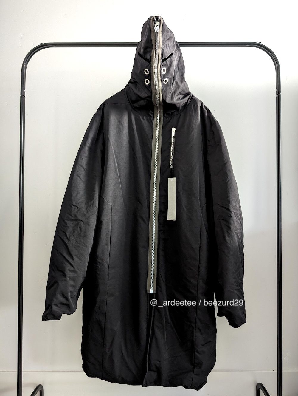 image of Rick Owens Sample Down Jumbo Gimp Coat Fw22 Strobe 48 in Black, Men's (Size Medium)