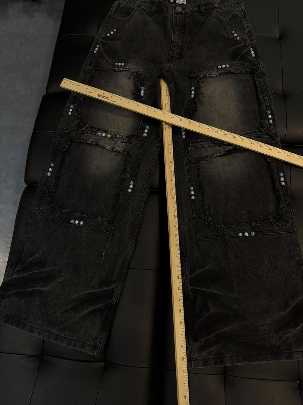 Vale Valley Baggy Denim Black Jeans Size 34 (NEW) Pants Crystal Size US 34 / EU 50 - 9 Thumbnail