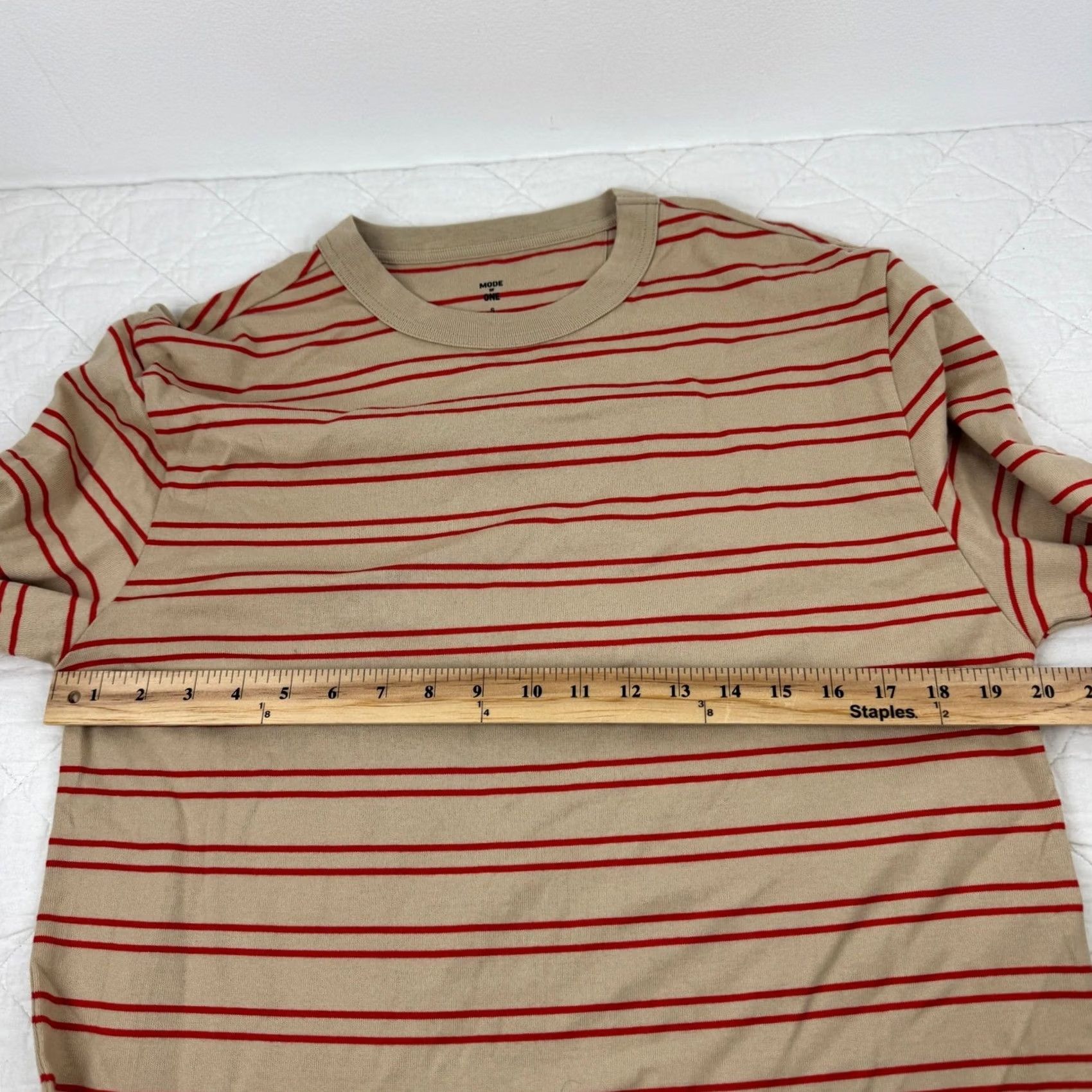 Vintage Mode of One Mens Long Sleeve Striped T-Shirt Cinnamon Brulee Small NEW Size US S / EU 44-46 / 1 - 4 Thumbnail