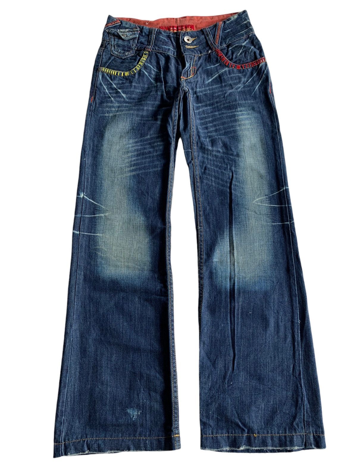 Tornado Mart FLARE RED PEPPER JAPANESE PUNK STYLE DISTRESSED DENIM🌈☠️ Size US 30 / EU 46 - 2 Thumbnail