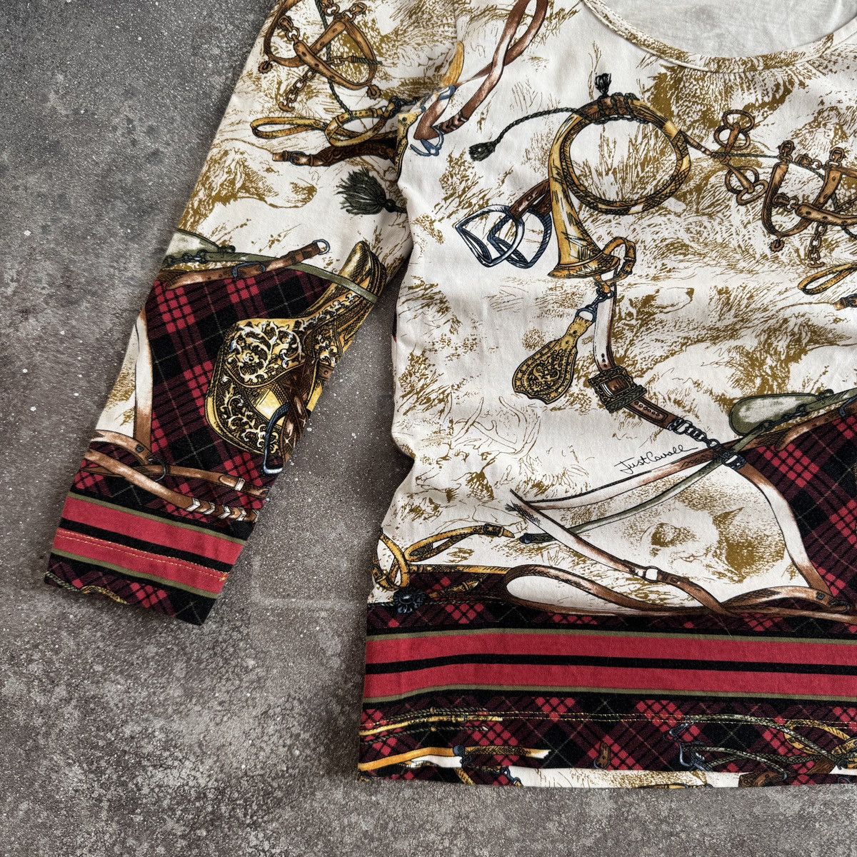 Roberto Cavalli Just Cavalli by Roberto Cavalli Vintage Y2K 3/4 Sleeve Top Size M / US 6-8 / IT 42-44 - 6 Thumbnail
