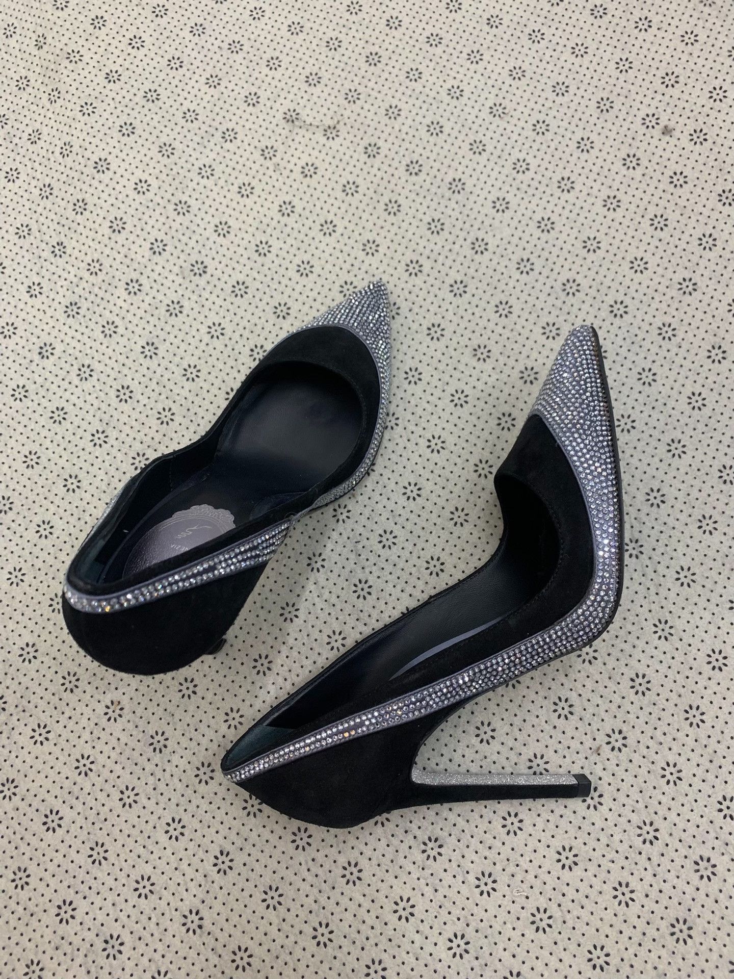 Rene Caovilla Rc Black Crystal Heels/, Women's (Size 5) — image 2 of 4