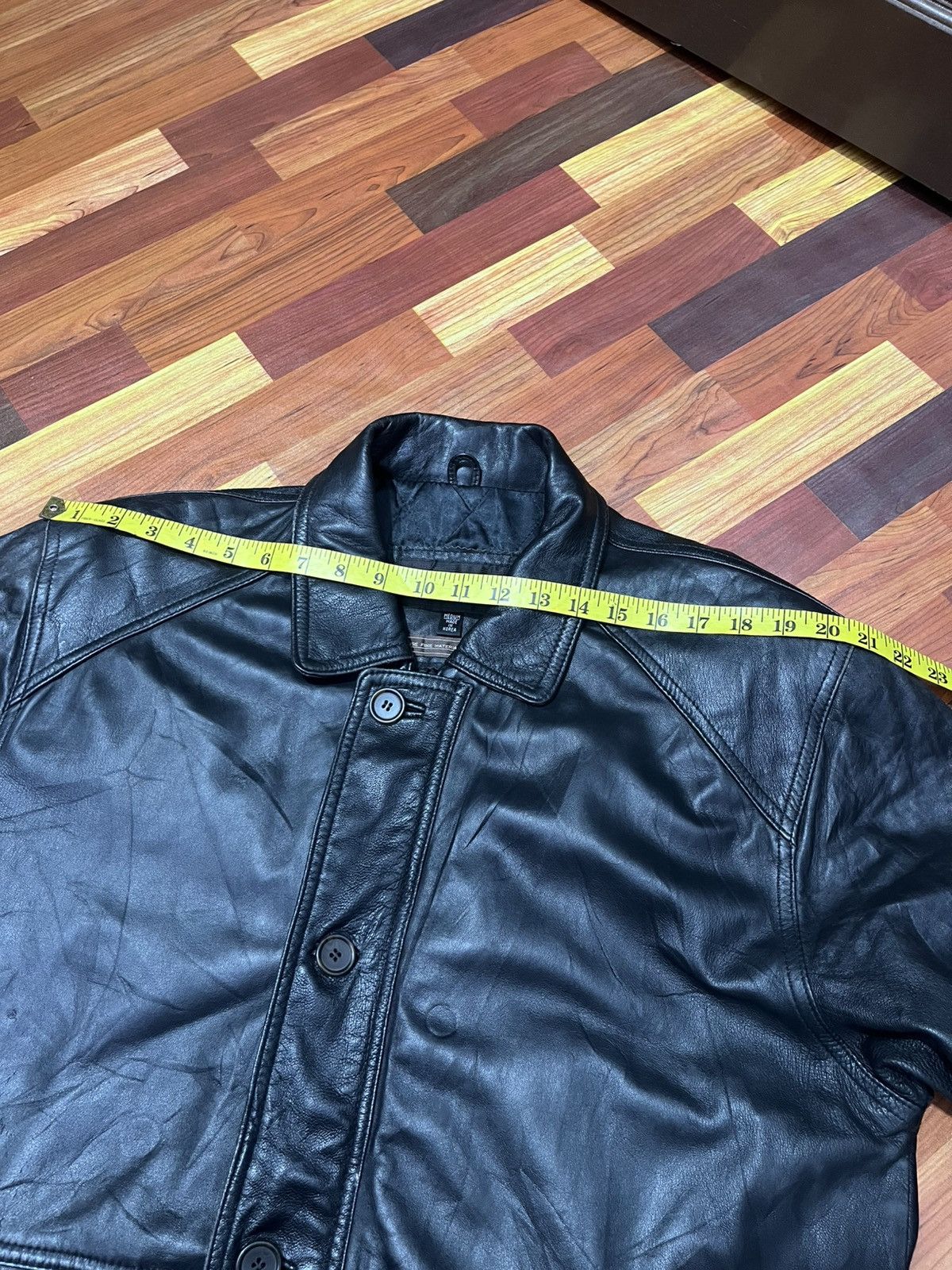 Genuine Leather Vintage Korean Leather Car Coat Jacket Black M Size US M / EU 48-50 / 2 - 17 Thumbnail