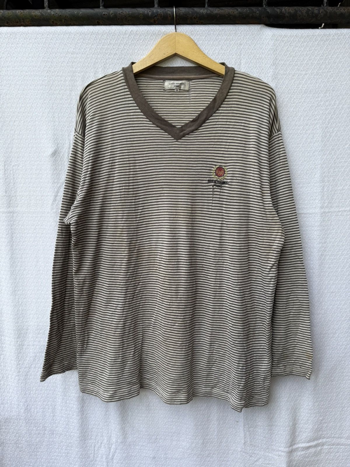 Kansai Yamamoto Kansai Yamamoto Homme Striped Longsleeve Yohji Styled Size US XL / EU 56 / 4 - 1 Thumbnail