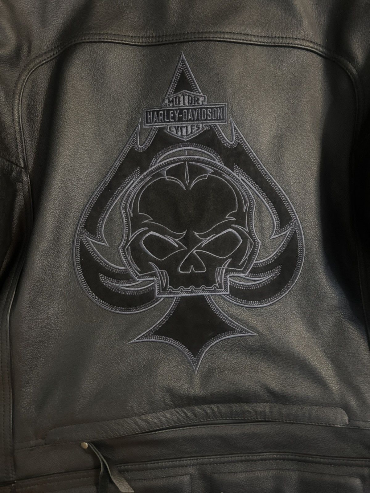 Harley Davidson Harley Davidson Leather Darkness Ace of Spade Jacket Size US XL / EU 56 / 4 - 4 Thumbnail