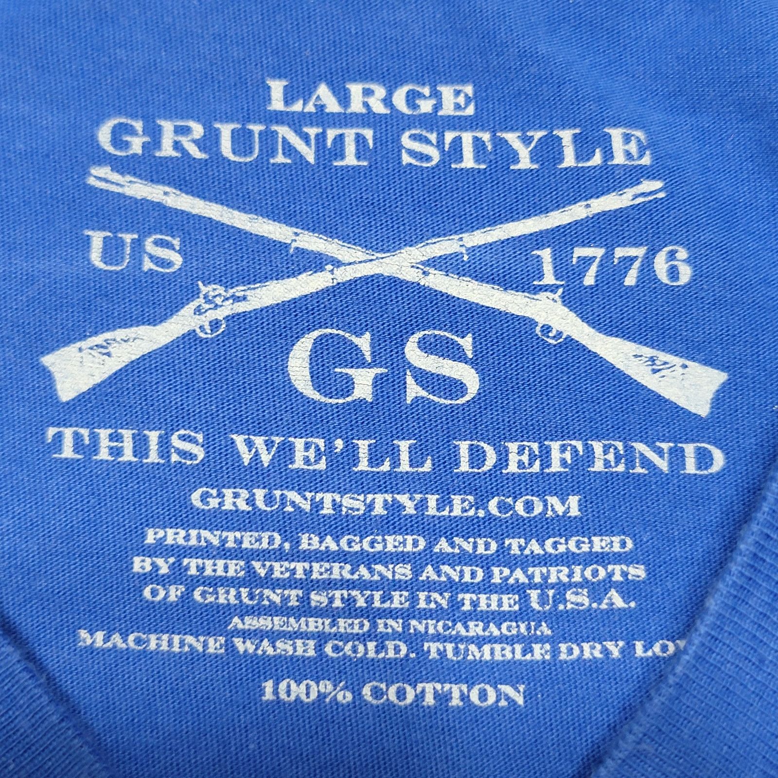 Grunt Style Grunt Style Blue Unisex Tee American Flag Ammo - Size Large Size US L / EU 52-54 / 3 - 6 Thumbnail