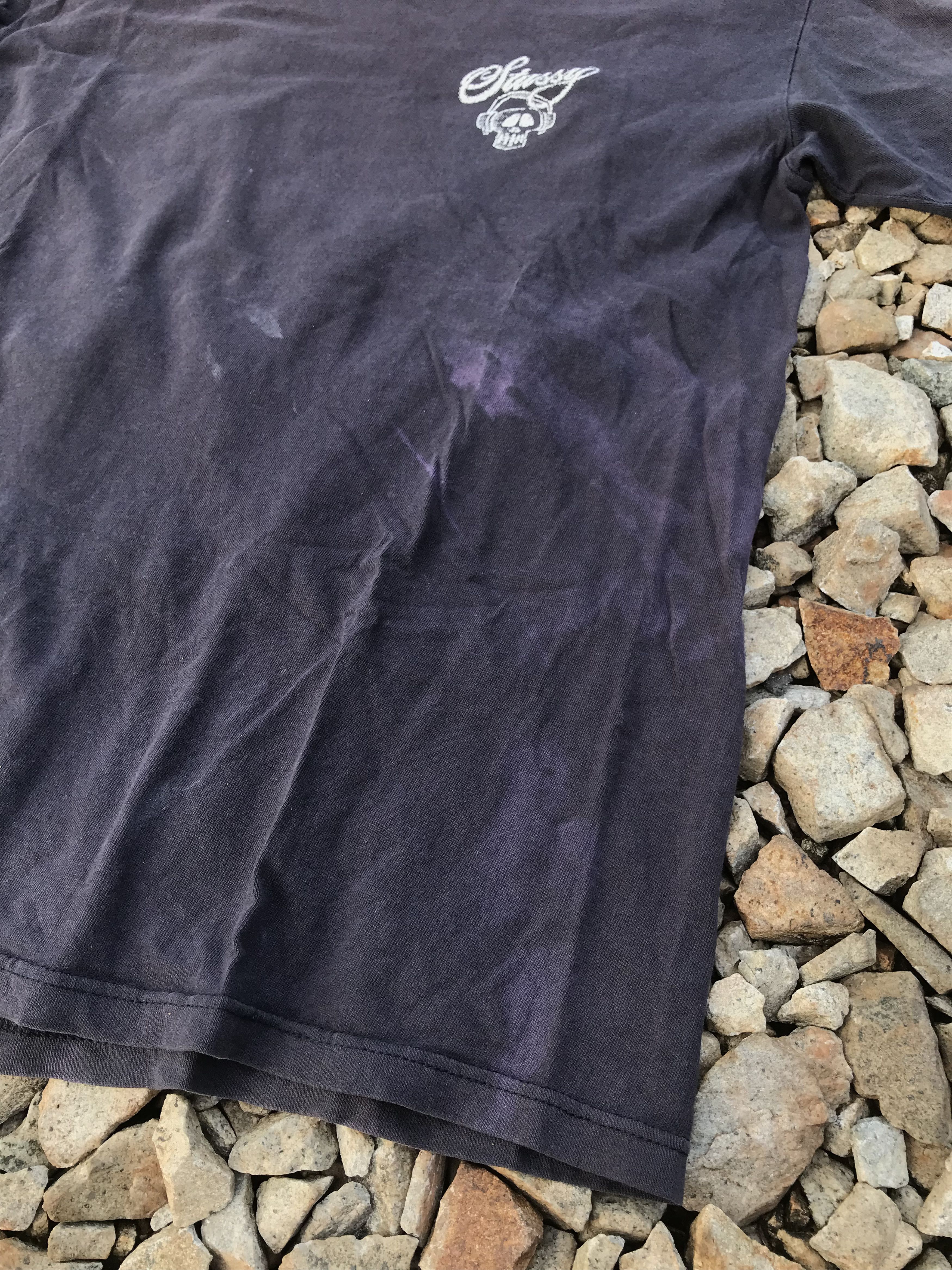 Stussy Trashed Faded Stussy Skull Distressed Tee Shirt Size US L / EU 52-54 / 3 - 2 Thumbnail