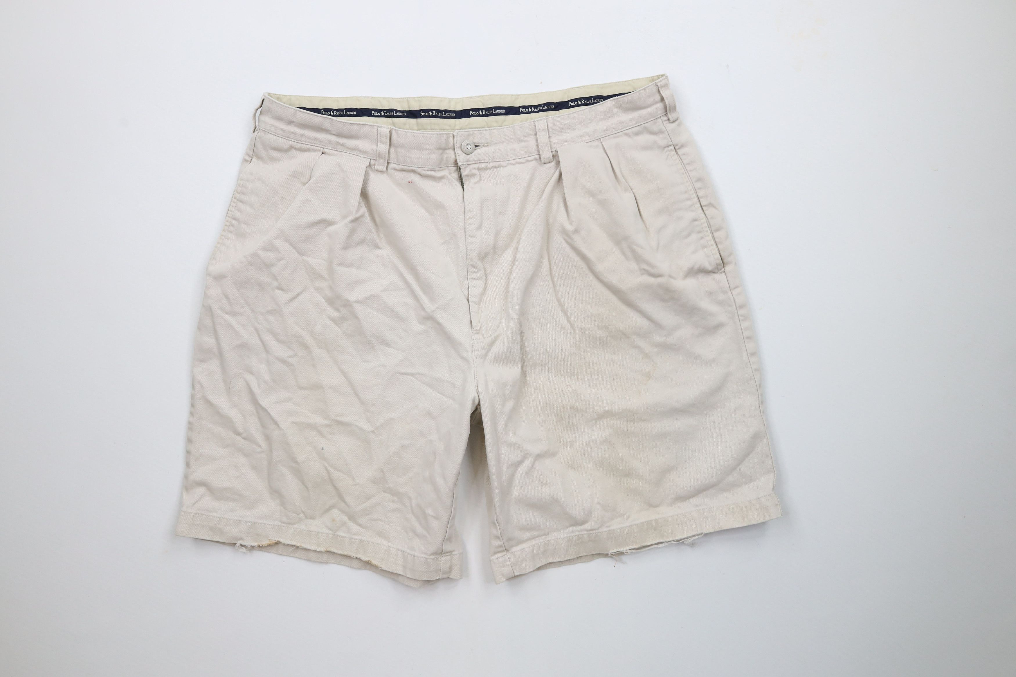 Ralph Lauren × Vintage Vintage 90s Ralph Lauren Pleated Above Knee Chino Shorts Size US 36 / EU 52 - 1 Thumbnail