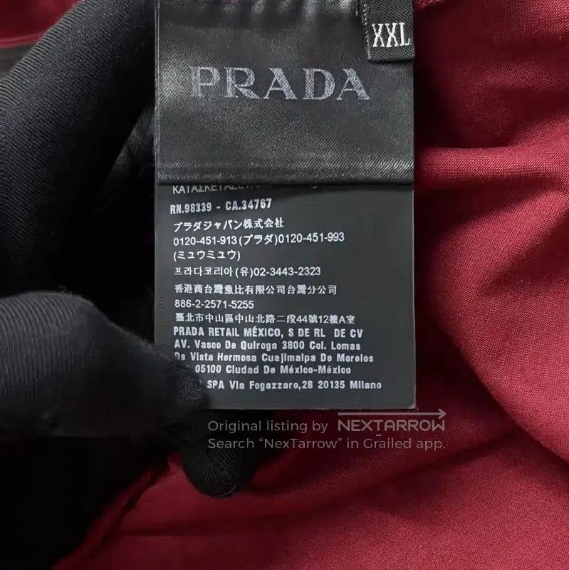 Prada Red Logo Cotton T-Shirt for Men.