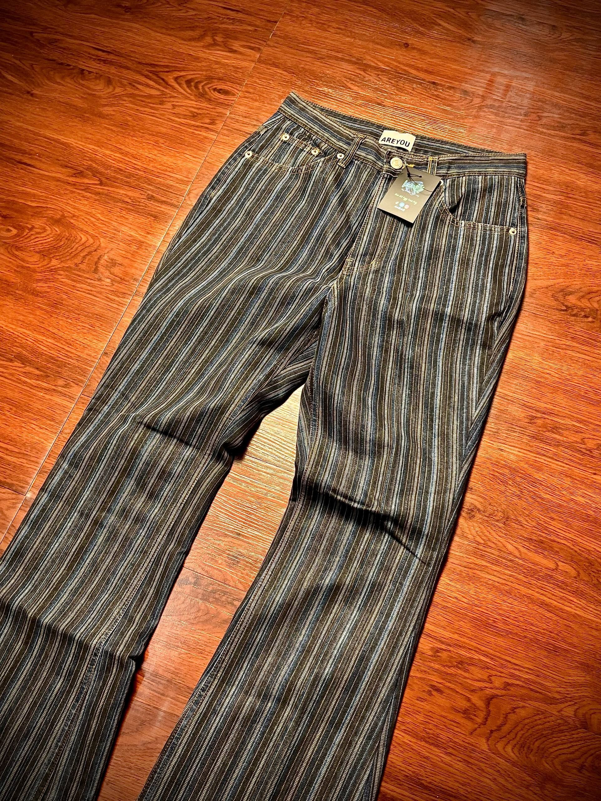 Kapital Vintage 00s Hickory Stripe Pants Flat Head Style Denim Jeans Size 28" / US 6 / IT 42 - 2 Thumbnail