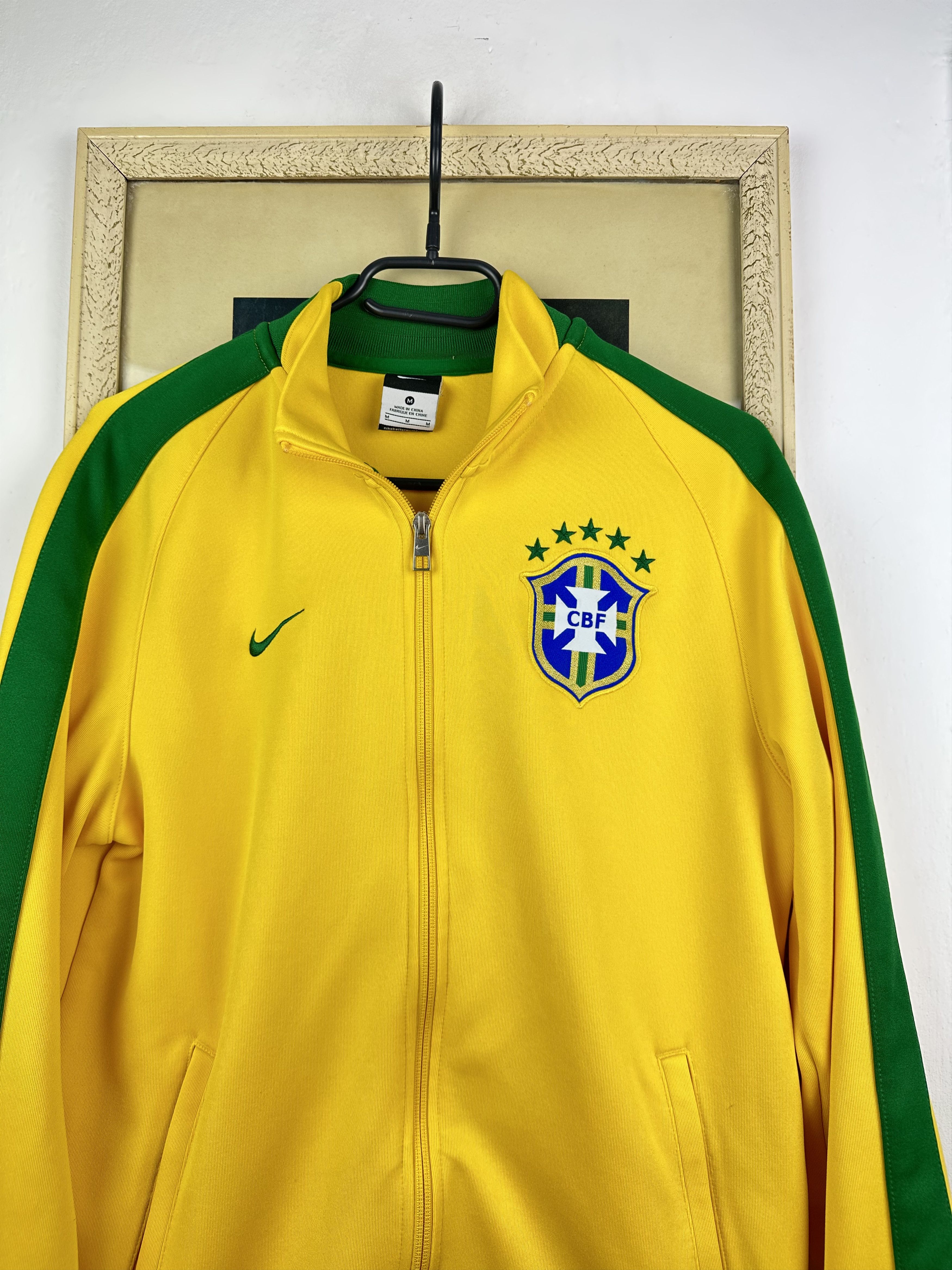 Nike Nike Brazil Football Jacket Track Top Soccer Rare Yellow Size US M / EU 48-50 / 2 - 2 Thumbnail