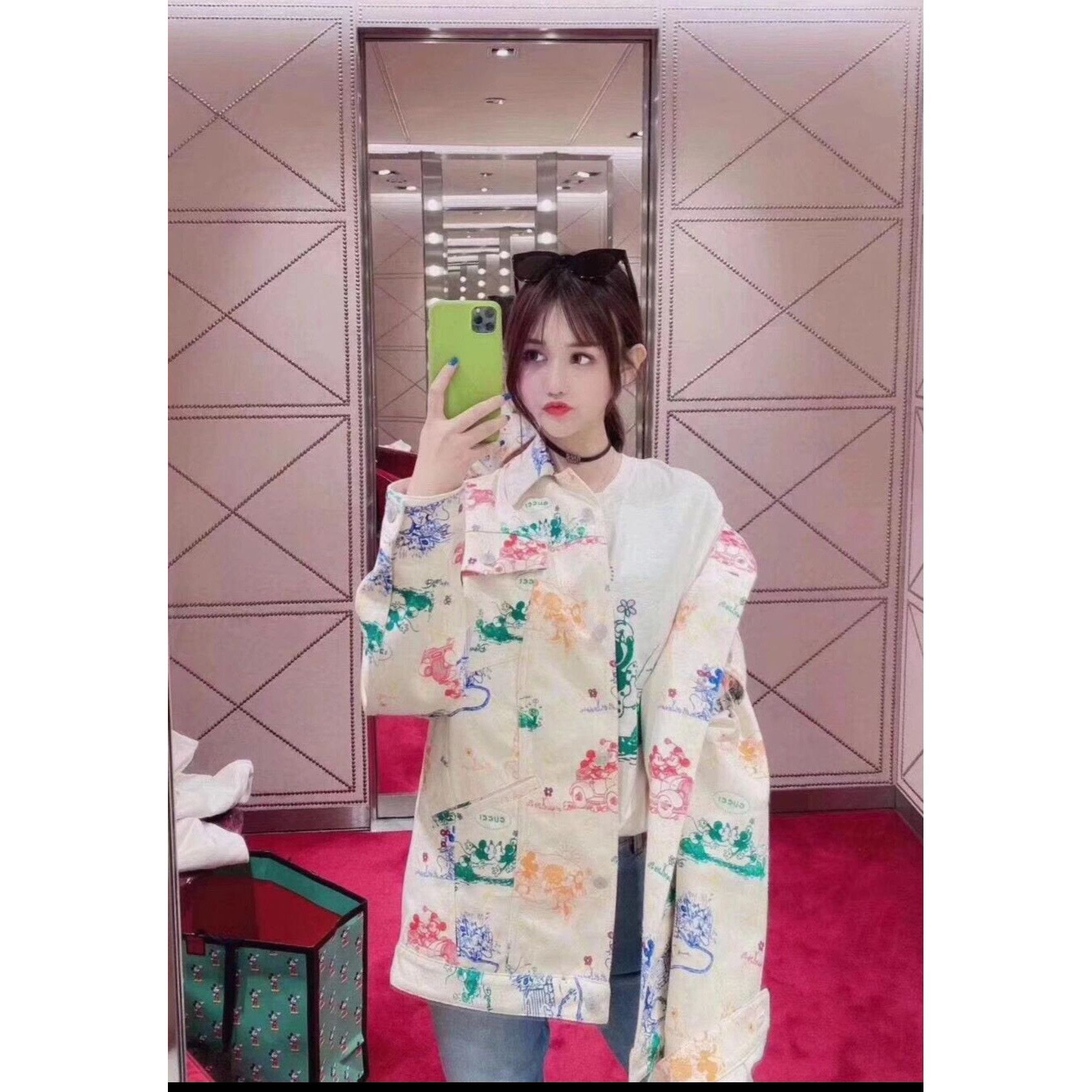 Gucci Disney X Gucci Mickey Mouse Printed Denim Jacket Size S / US 4 / IT 40 - 8 Thumbnail