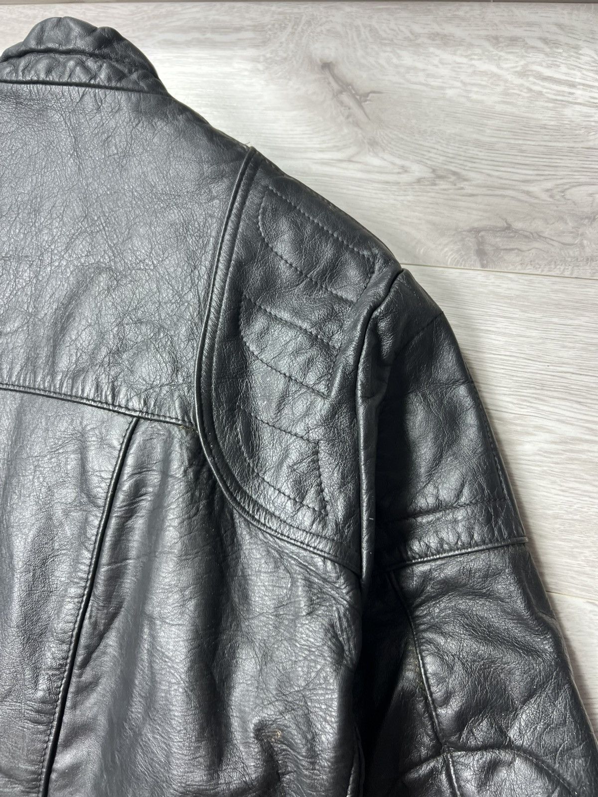 Genuine Leather Vintage Heavyweight Biker Motorcycle Leather Jacket Racing Size US M / EU 48-50 / 2 - 24 Thumbnail
