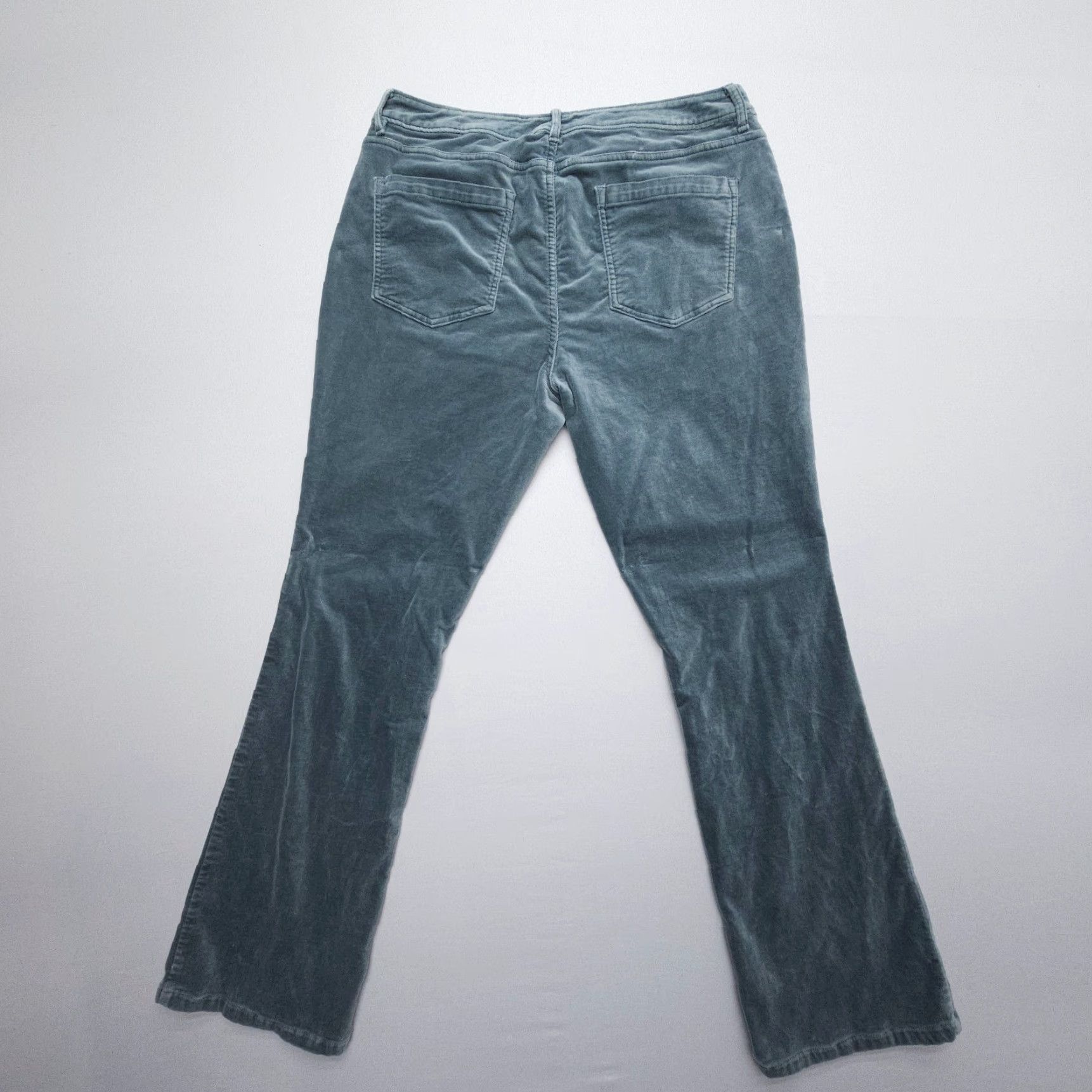 Velvet VINTAGE Ann Mashburn Velvet Flare Jeans Womens 29 Green Crop Stretch Velveteen 27" Insm Size 29" - 2 Thumbnail