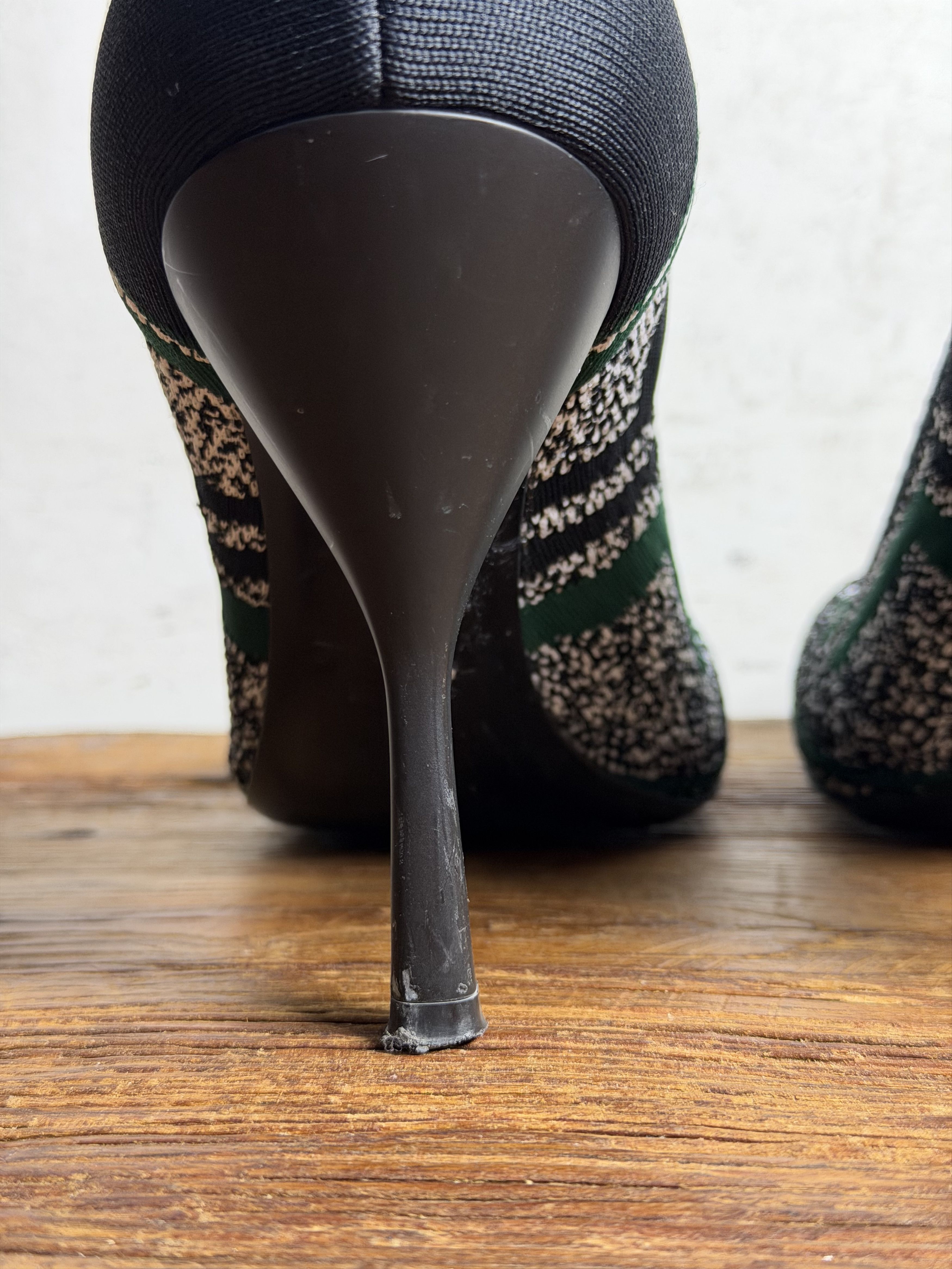 Prada Prada Green/Black Printed Knit Fabric Pointed Toe Pumps Size US 10 / IT 40 - 8 Thumbnail
