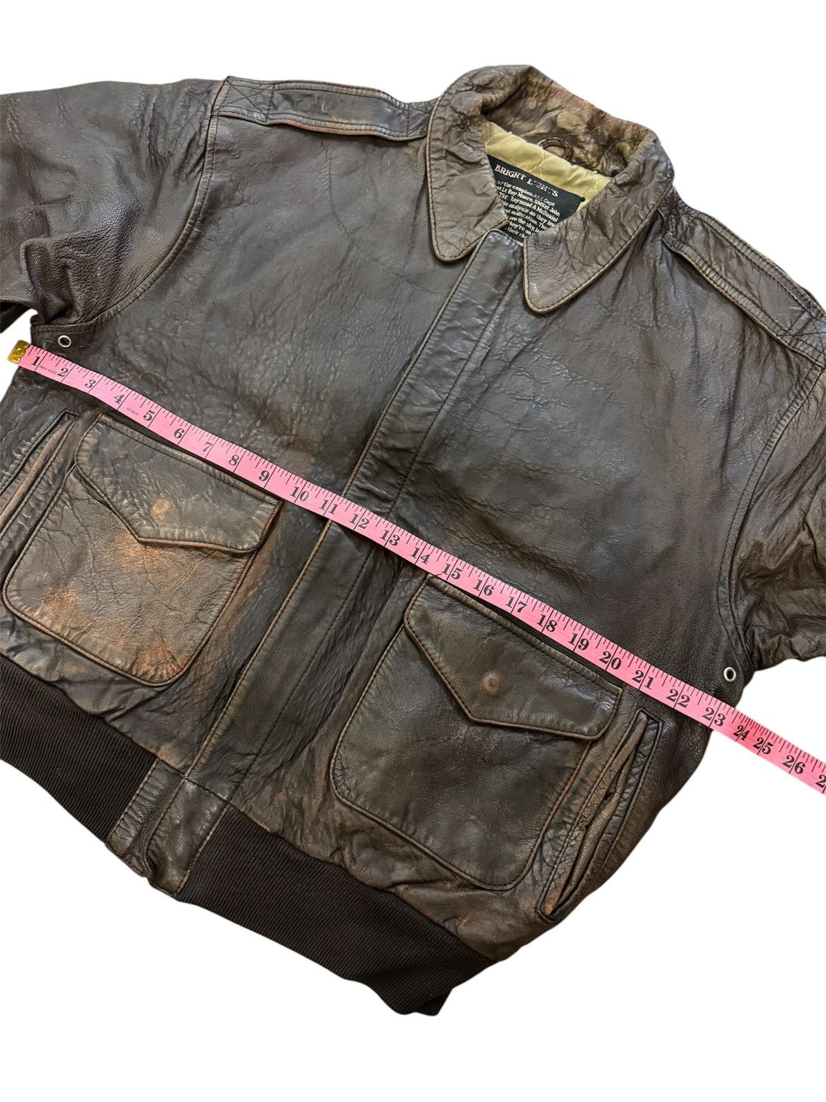 Leather VINTAGE BRIGHT LIGHTS DISTRESSED LEATHER JACKET Size US L / EU 52-54 / 3 - 17 Thumbnail