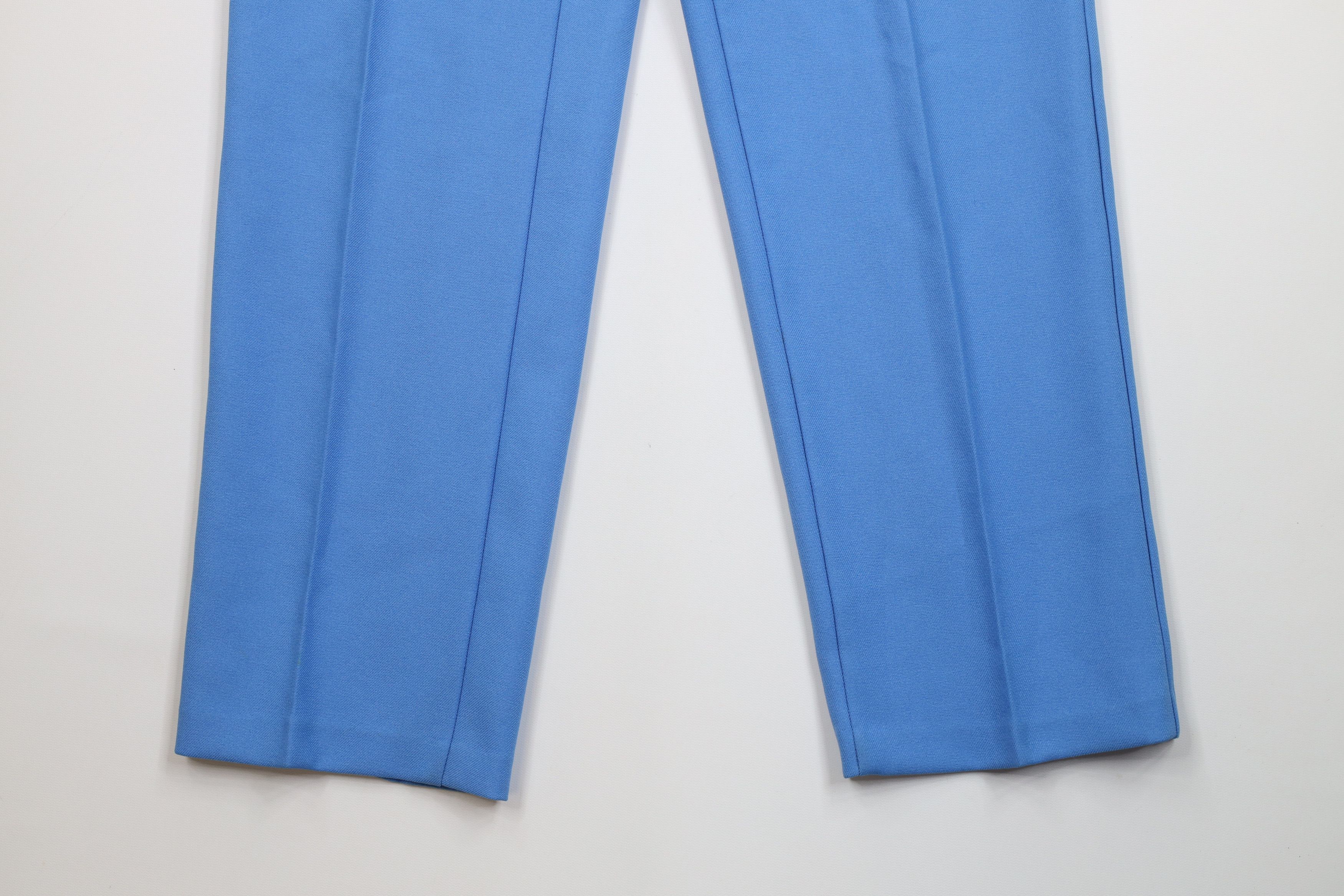 Levi's Vintage 70s 80s Levis Knit Pleated Chino Pants Blue USA Size 34" / US 12 / IT 48 - 4 Thumbnail