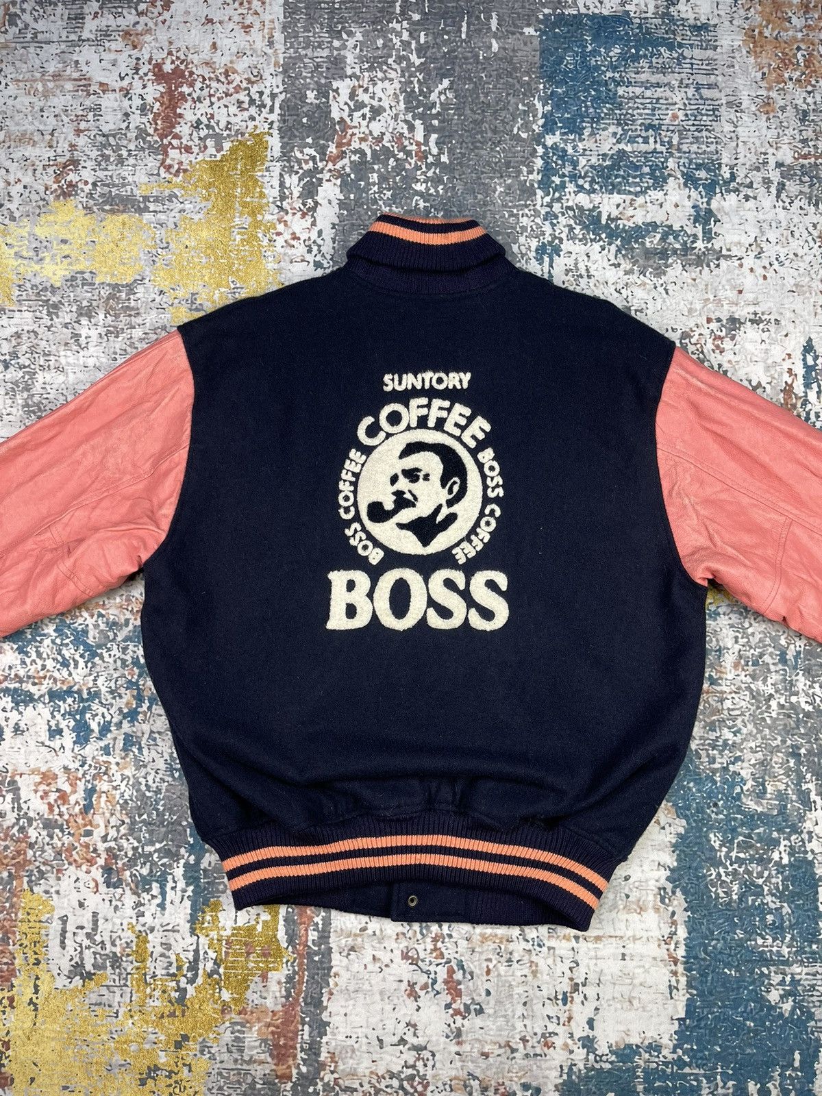Japanese Brand SUNTORY BOSS BIG LOGO VARSITY JACKETS Size US M / EU 48-50 / 2 - 1 Thumbnail