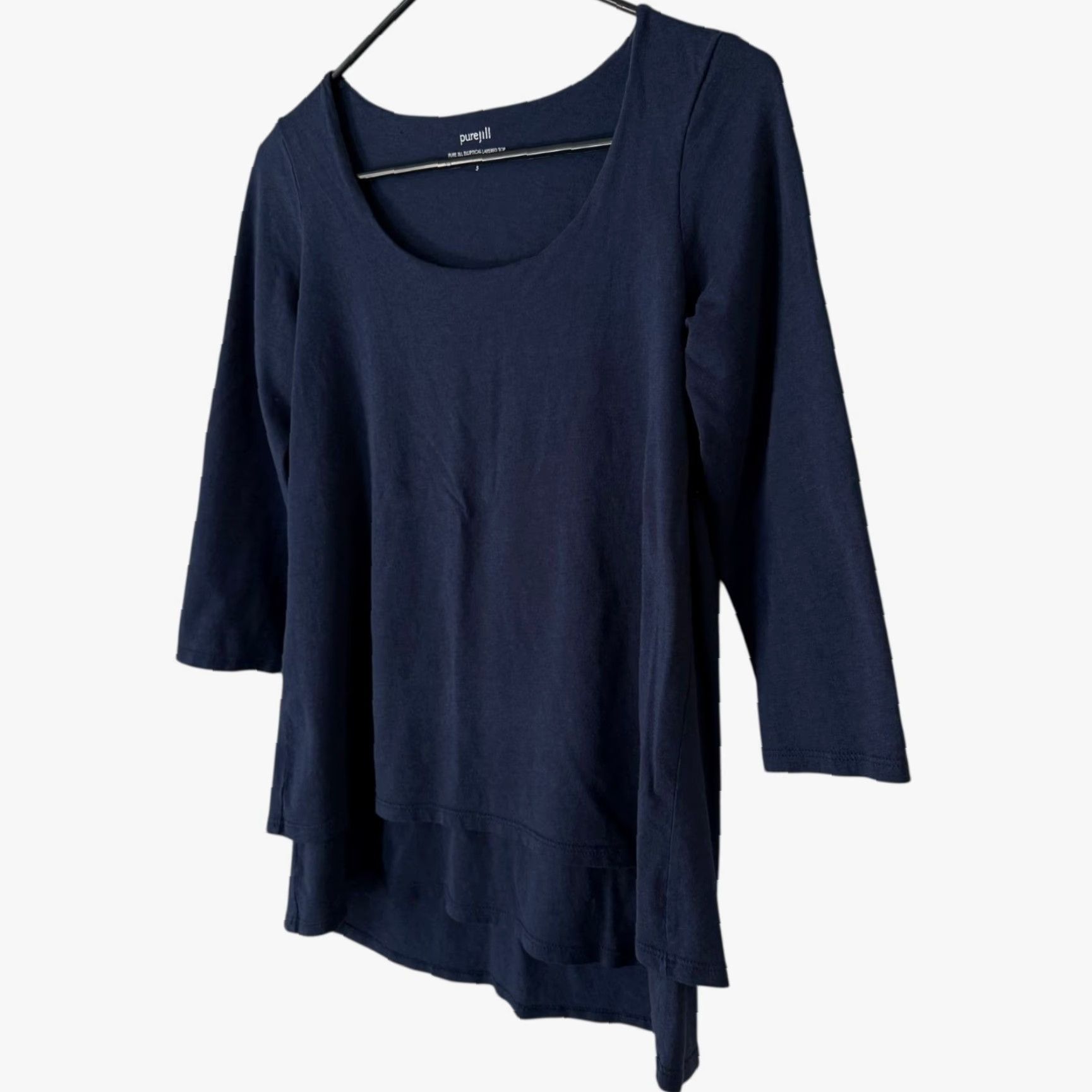J. Jill Pure J.Jill Top Women's Size Small Blue Scoop-Neck 3/4 Sleeve Elliptical Layered Size S / US 4 / IT 40 - 2 Thumbnail