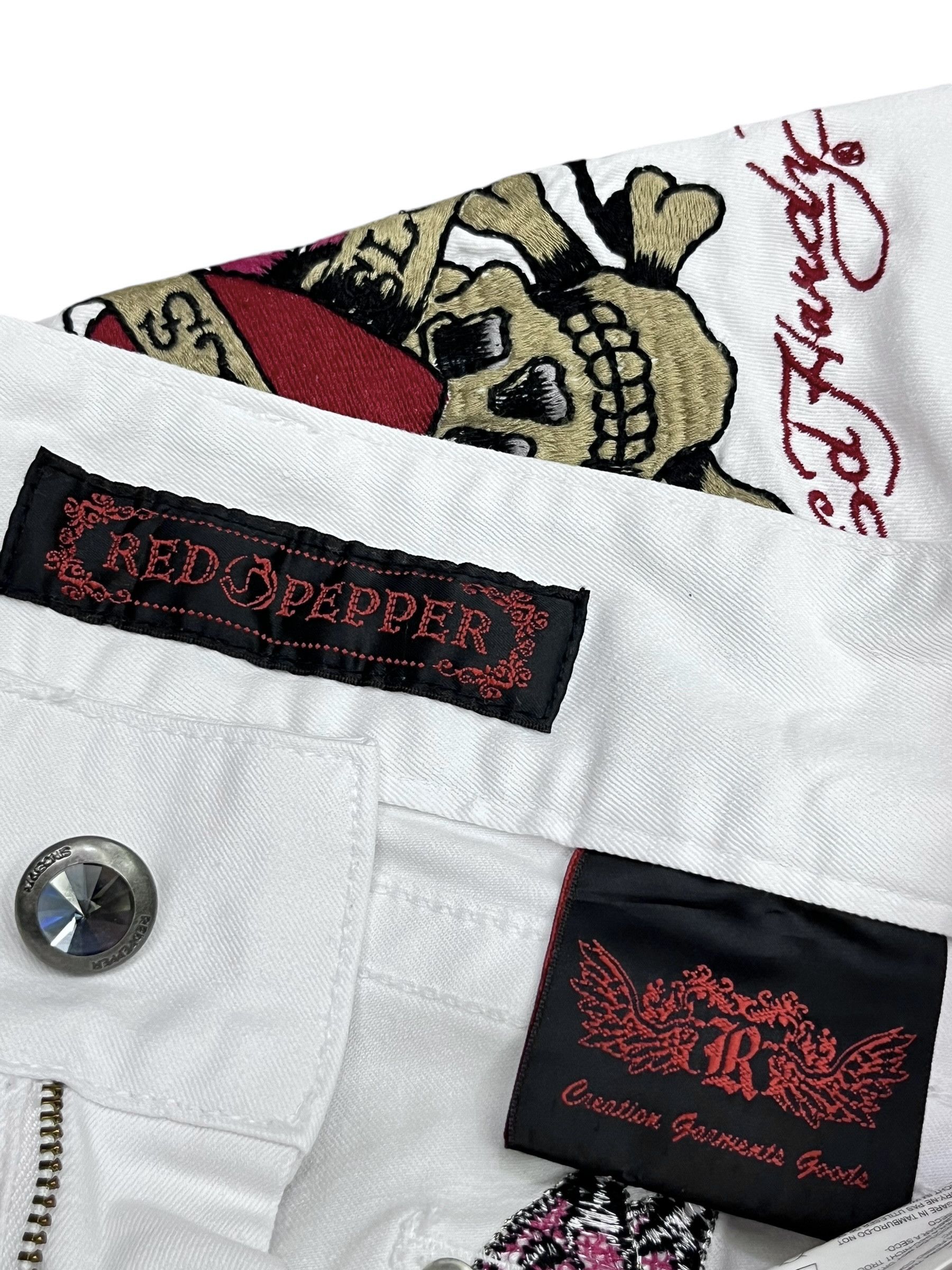 Ed Hardy 🔥RARE🔥Red Pepper x Ed Hardy Embroidered Skinny Petite 24” Size 24" / US 00 / IT 34 - 10 Thumbnail