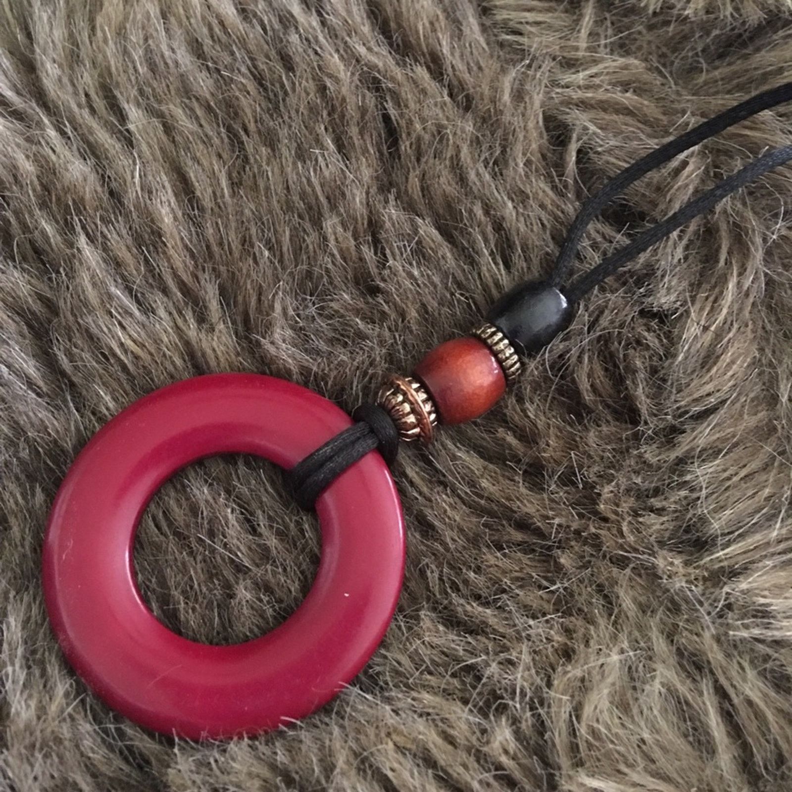 Jewelry Boho round disc beaded soft cord necklace Size ONE SIZE - 5 Thumbnail