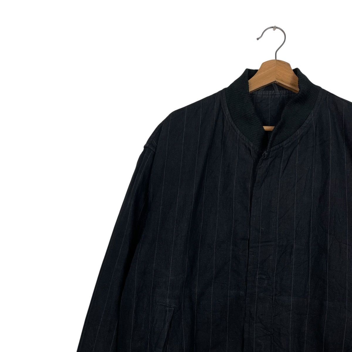Comme des Garcons Homme Vintage 80s Comme Des Garcons Striped Linen Bomber Jacket Size US M / EU 48-50 / 2 - 6 Thumbnail