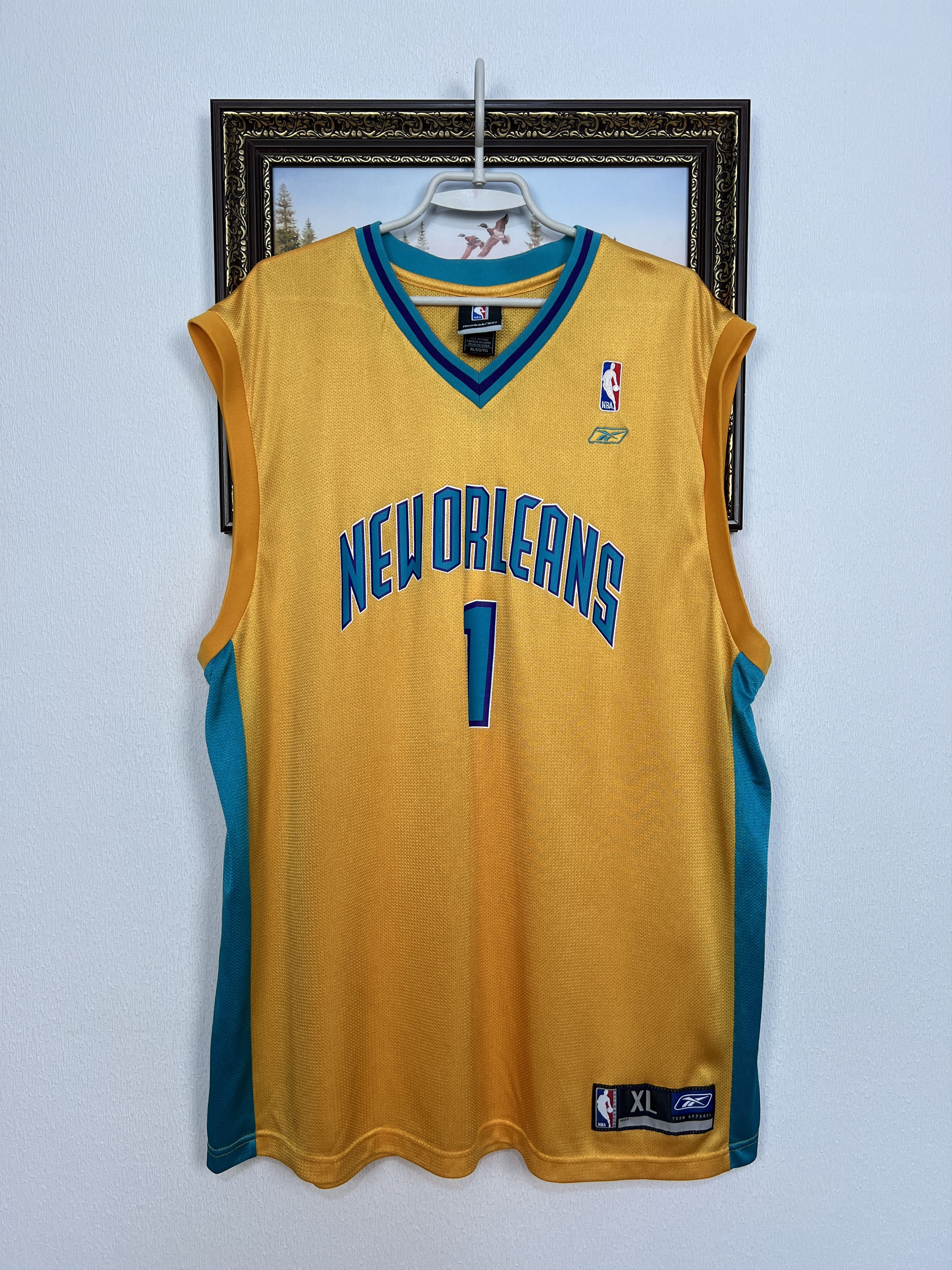 Reebok New Orleans Hornets Vintage NBA Jersey #1 Davis Trikot Size US XL / EU 56 / 4 - 1 Thumbnail