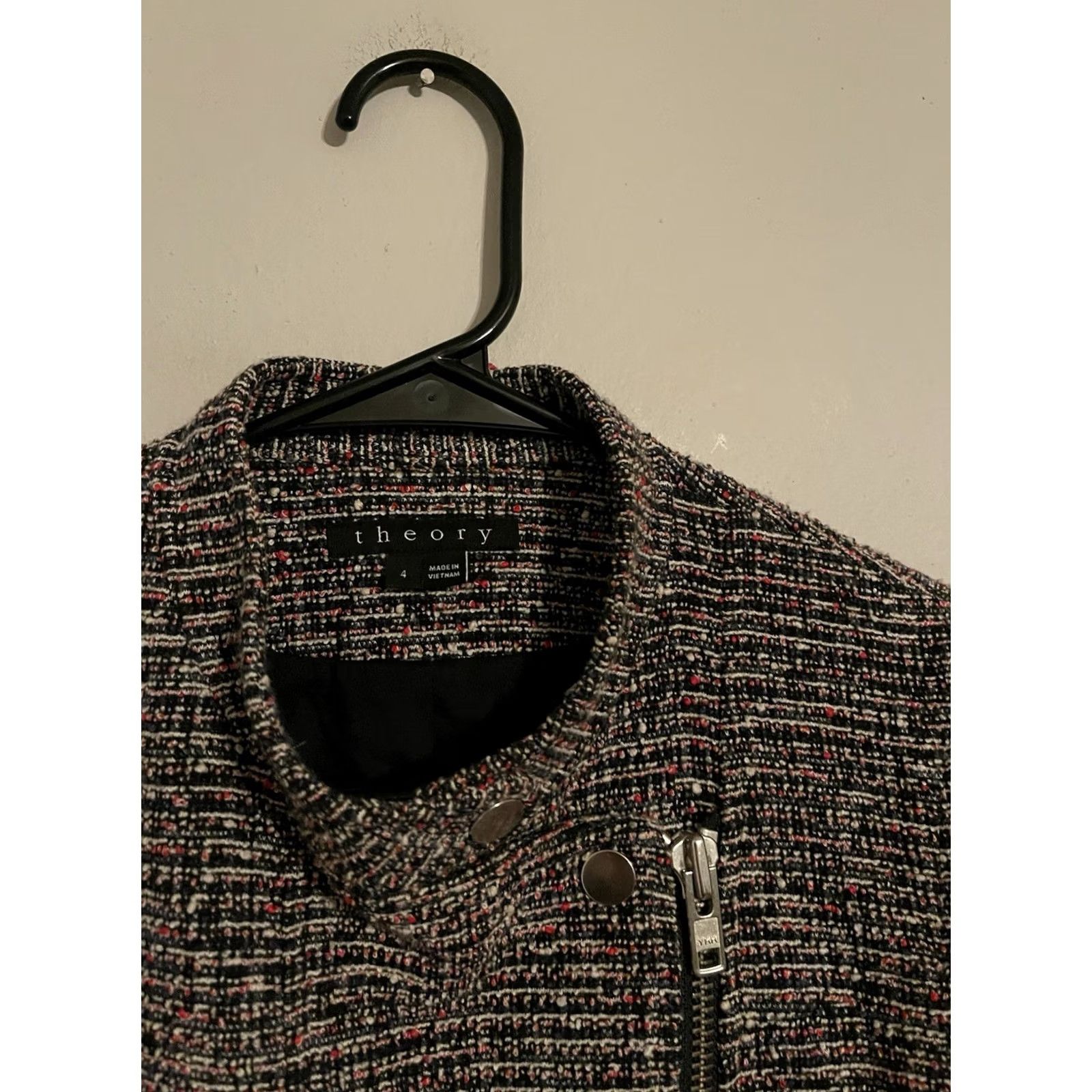 Theory Theory Kinde Prospect Space Tweed Moto Zip Jacket Multicolor Women's 4 Jacket Mens Womens? Size S / US 4 / IT 40 - 3 Thumbnail