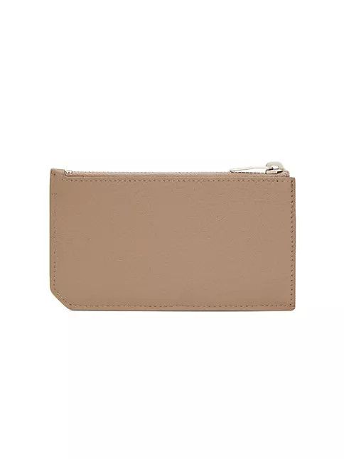 Saint Laurent Paris o1b1hav110924 Size: OS / Leather Zipped Card Case Dark Beige Size ONE SIZE - 3 Thumbnail