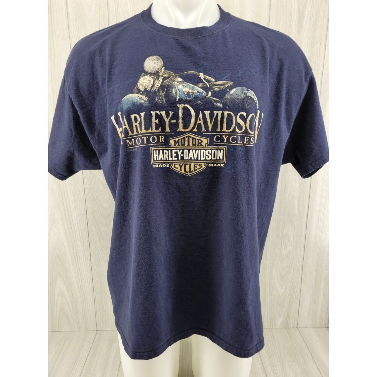 Harley Davidson Harley-Davidson T Shirt Harley-Davidson House Of Thunder Mens XL Crew Neck Short Sleeve Blue 90s Motorcycle Biker Graphic Print Size US XL / EU 56 / 4 - 2 Thumbnail