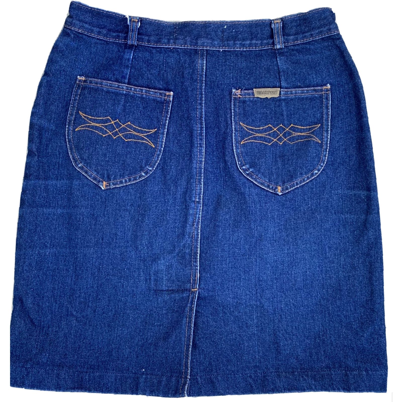 Vintage VINTAGE Bidanpow Denim Skirt High Waist Jean Skirt Size 26 28 1/2” Waist Blue Cotton Denim Short Mini Skirt Women 70s 80s Style Mens Womens Girls Size 26" / US 2 / IT 38 - 7 Thumbnail